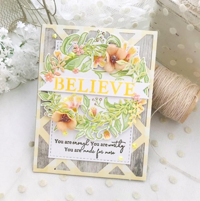 Pinkfresh Studio Reason to Smile Wreath layering stencil set - Crafty Meraki