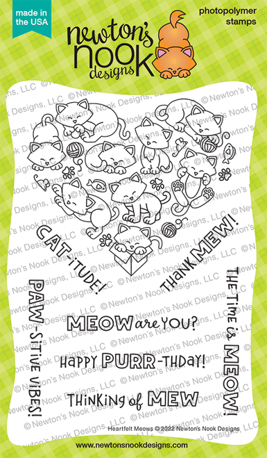 Newton's Nook Heartfelt Meows Stamp Set - Crafty Meraki