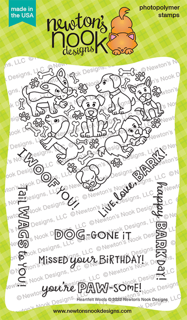 Newton's Nook Heartfelt Woofs Stamp Set - Crafty Meraki