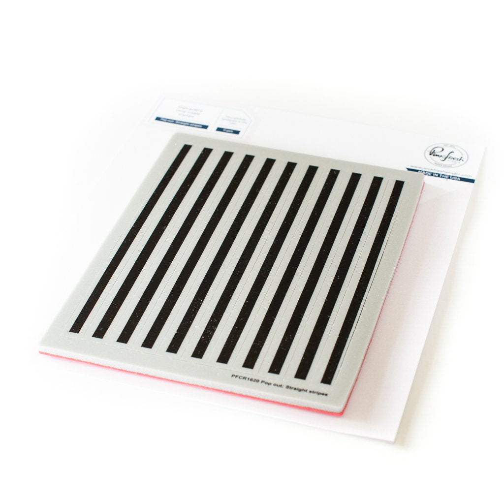 Pinkfresh Studio Pop Out Straight Stripes Cling Stamp Set - Crafty Meraki