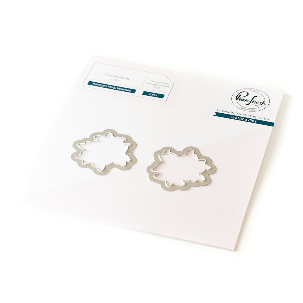 Pinkfresh Studio Hexagon Floral Bunches Die Set - Crafty Meraki