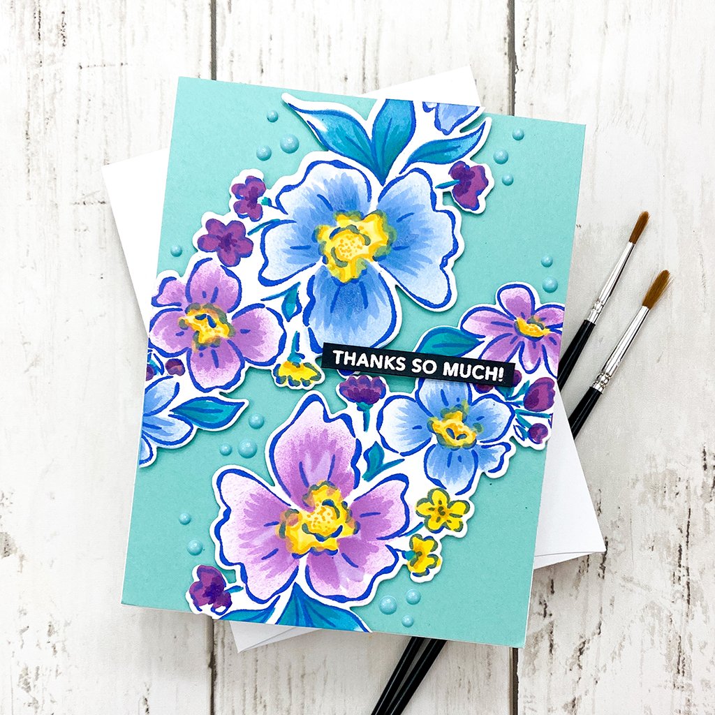 Pinkfresh Studio Floral Notes stamp set - Crafty Meraki