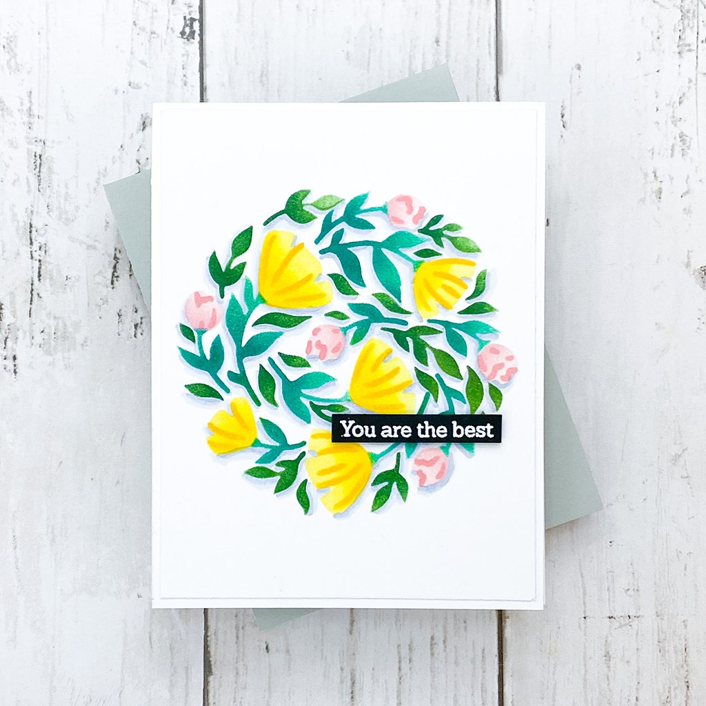 Pinkfresh Studio Floral Print Circle Layered Stencil set - Crafty Meraki