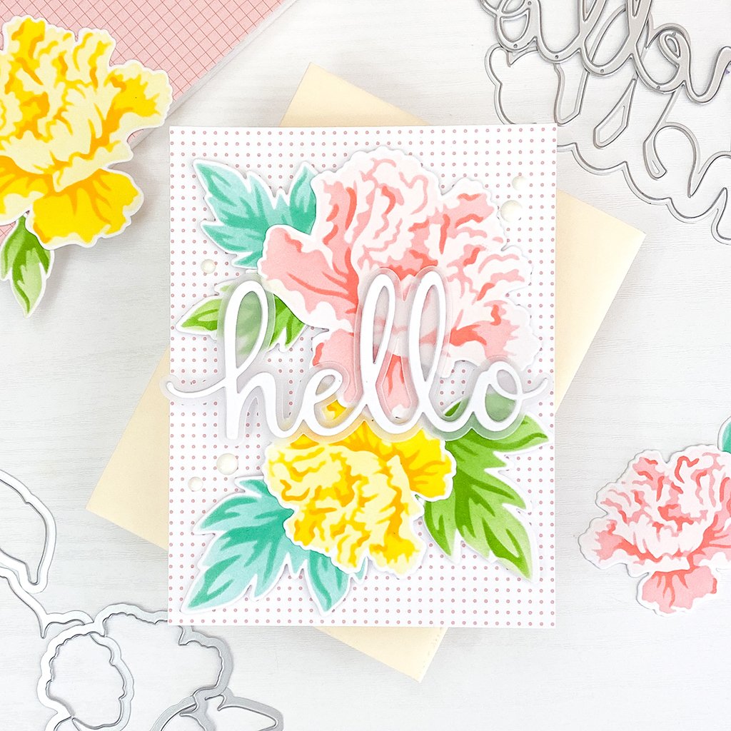 Pinkfresh Studio Friendship Blooms layering Stencil set - Crafty Meraki