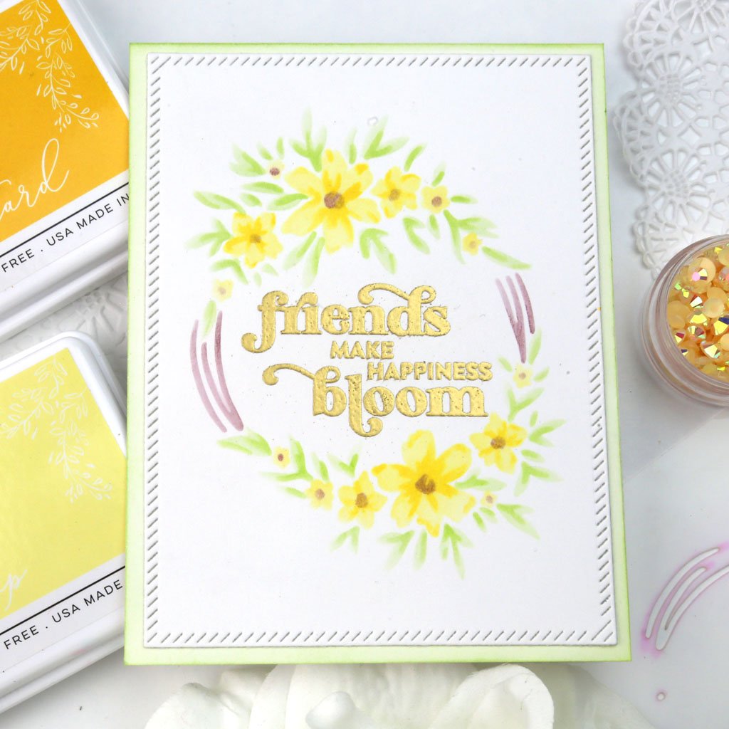 Pinkfresh Studio Rustic Floral Wreath layering Stencil set - Crafty Meraki