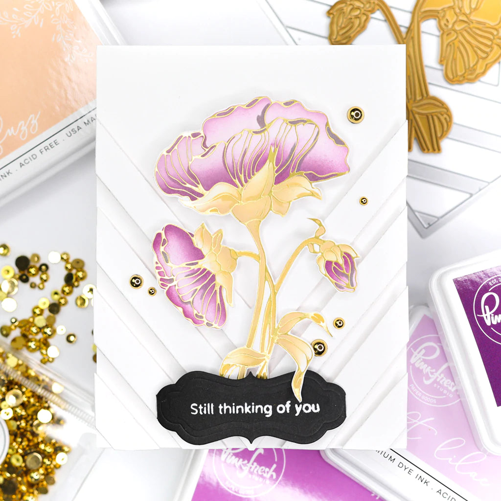 Pinkfresh Studio Thankful for friends hot foil plate - Crafty Meraki