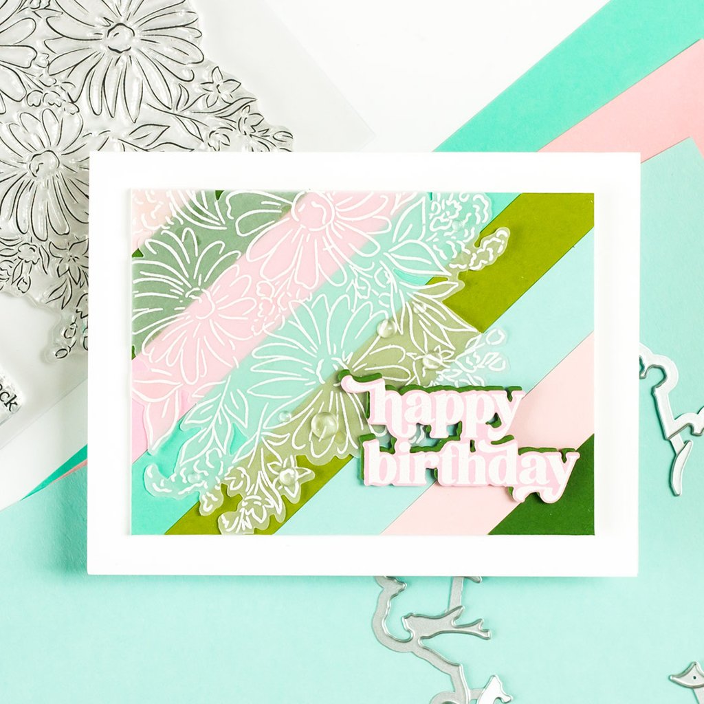 Pinkfresh Studio Floral Bunch layering stencil set - Crafty Meraki