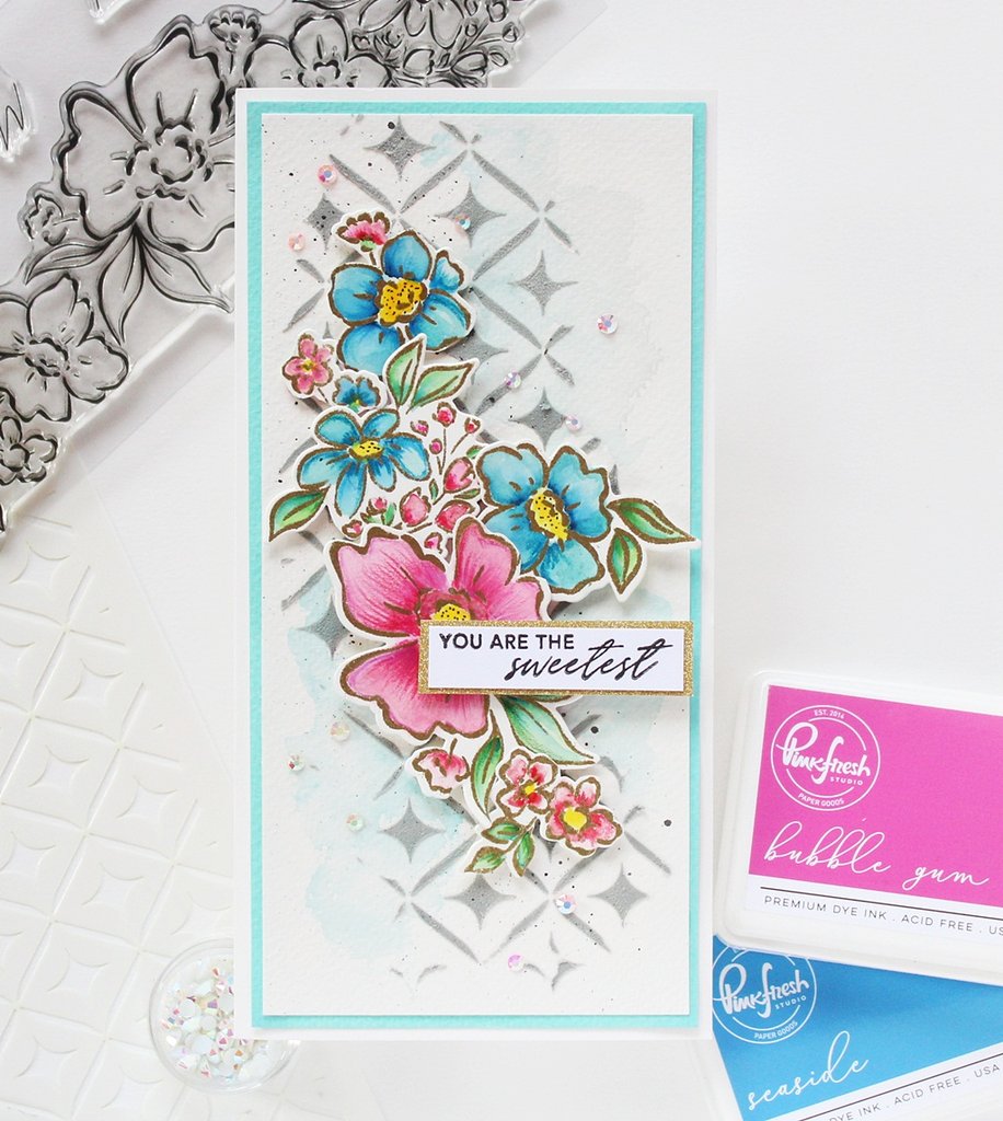 Pinkfresh Studio Floral Notes stamp set - Crafty Meraki