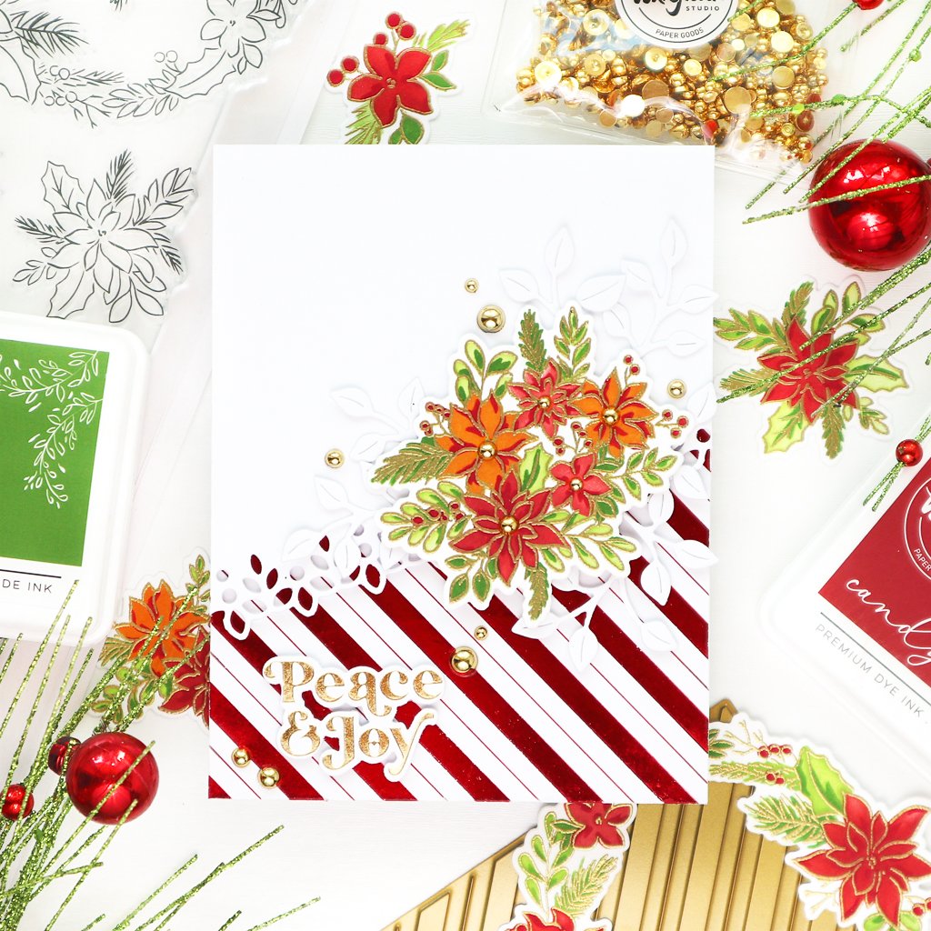 Pinkfresh Studio Poinsettia layering stencil set - Crafty Meraki