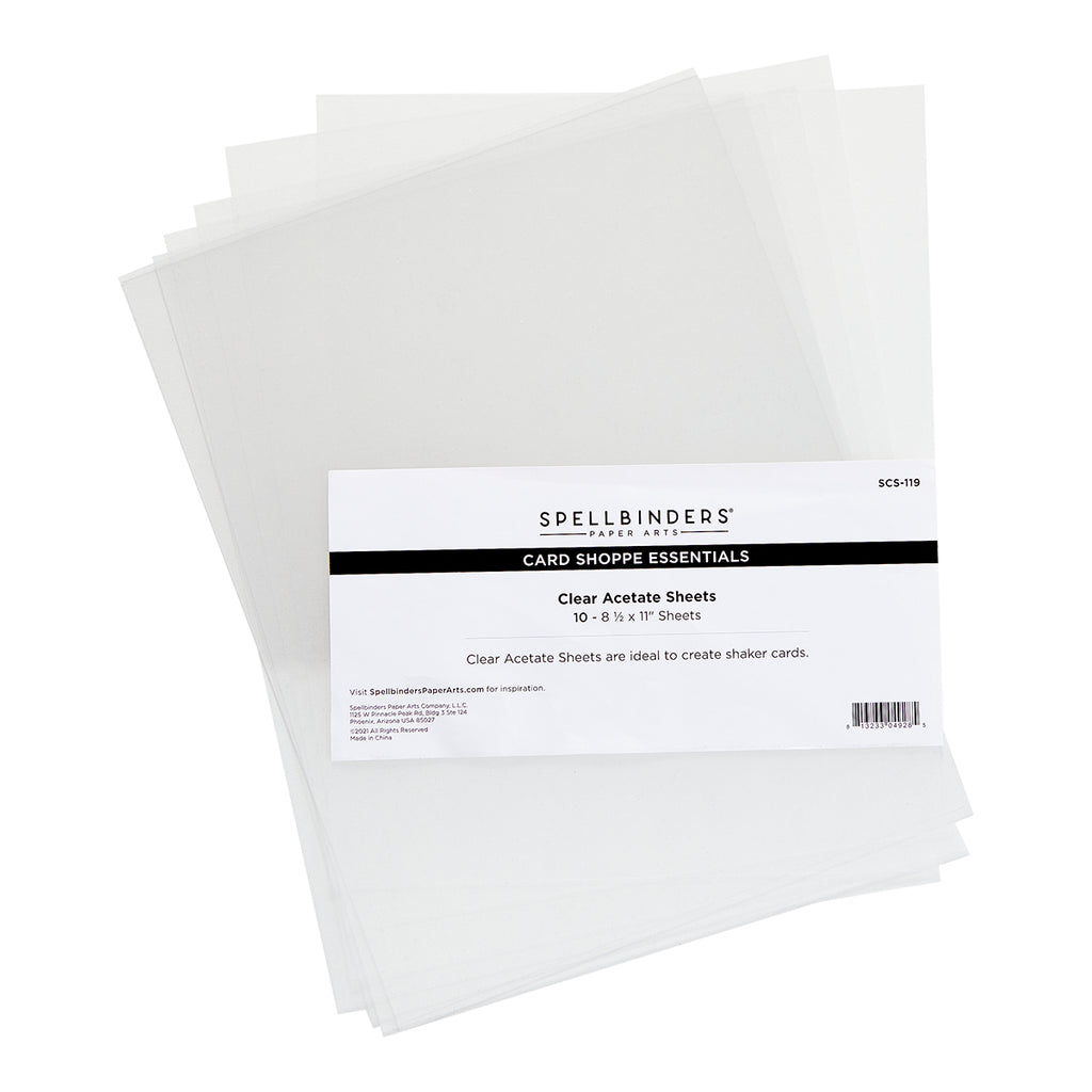 Spellbinders Clear Acetate Sheets 8 1/2'' x 11" - 10 pack