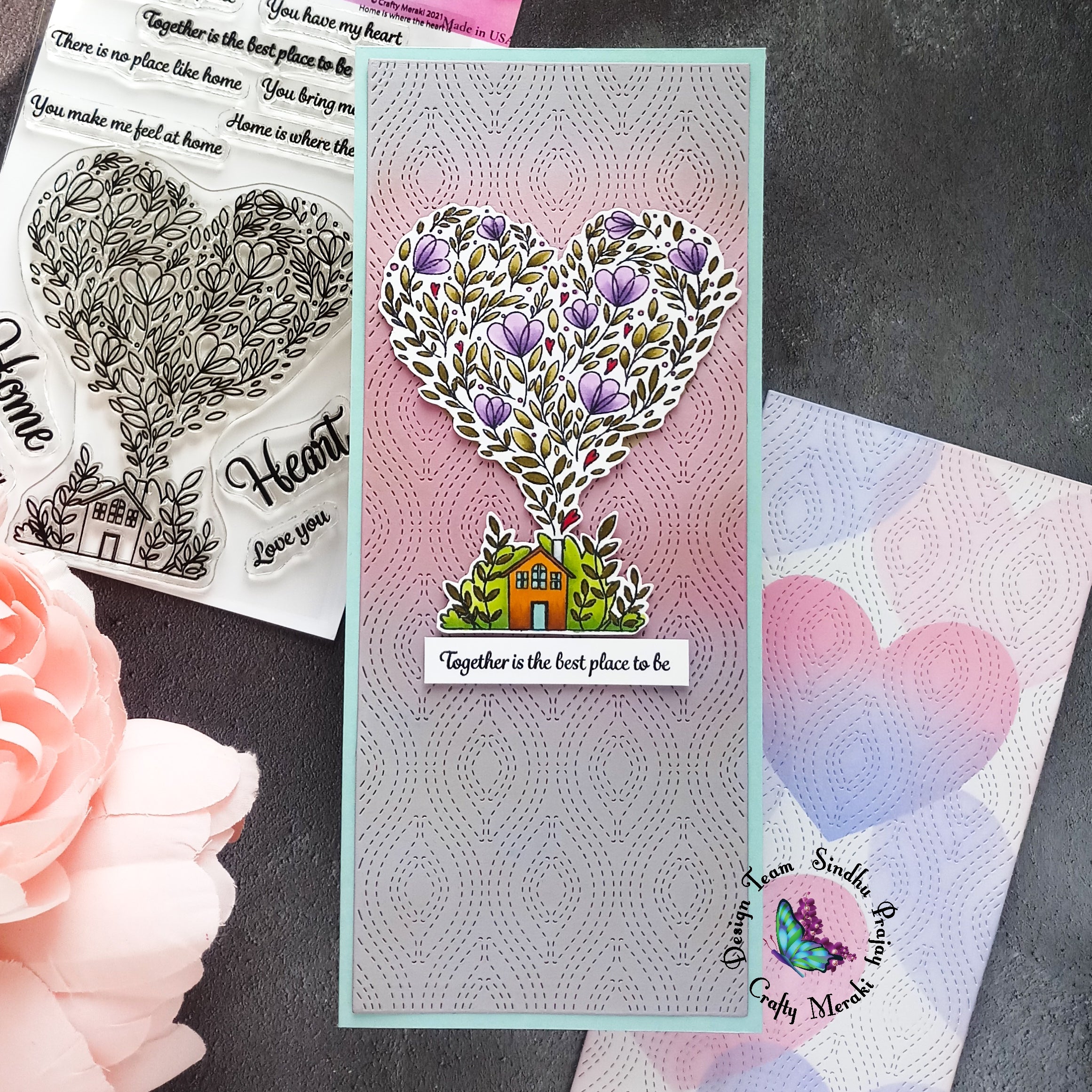 Crafty Meraki Dancing Feathers Slimline die - Crafty Meraki