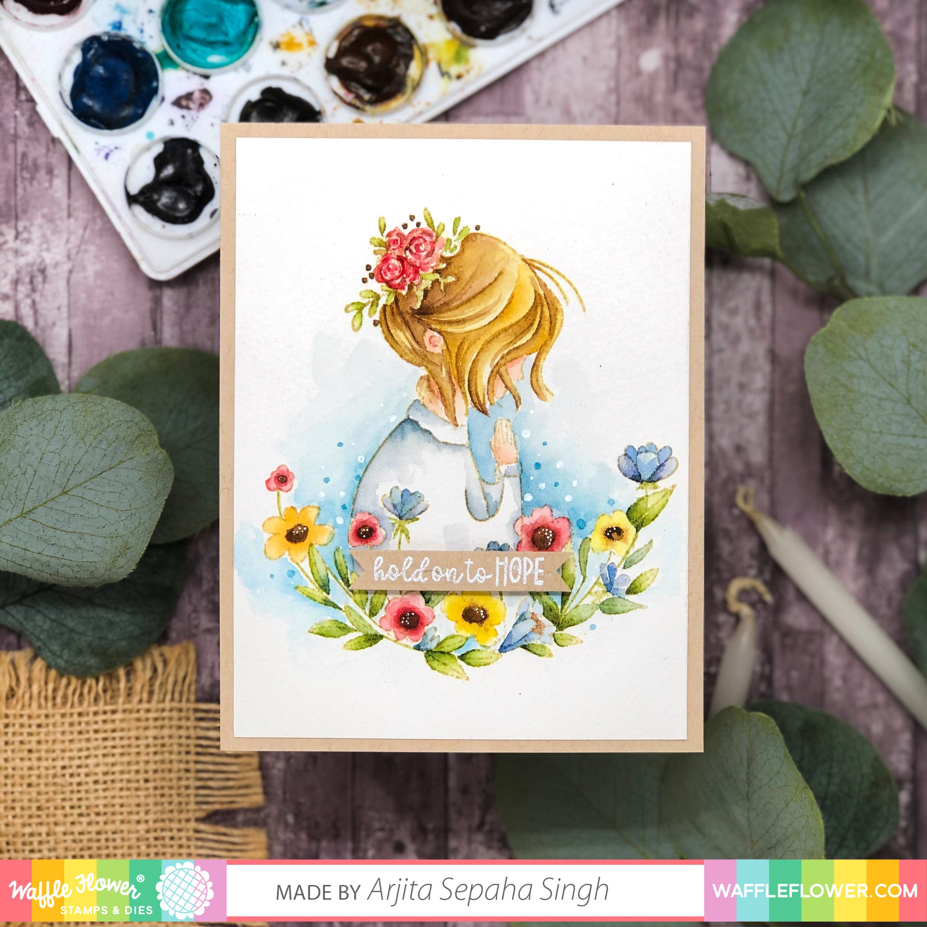 Waffle Flower Hopeful Girl Stamp Set - Crafty Meraki