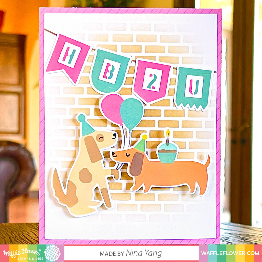 Waffle Flower Pennant Banners Stencil - Crafty Meraki