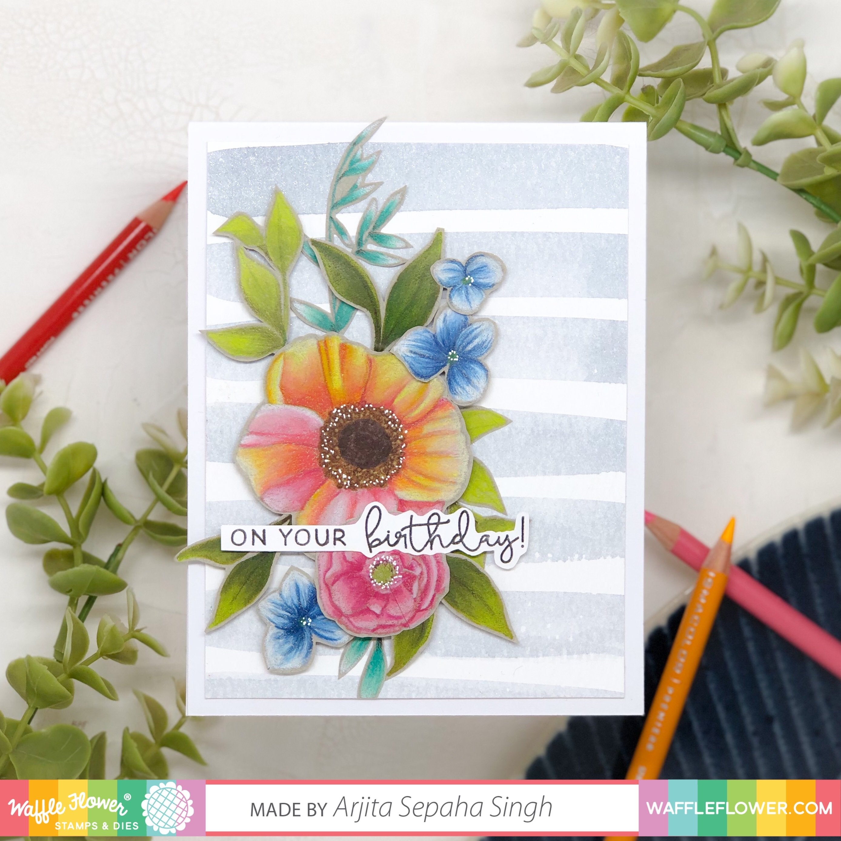 Waffle Flower Bouquet Builder 7 Stamp Set - Crafty Meraki