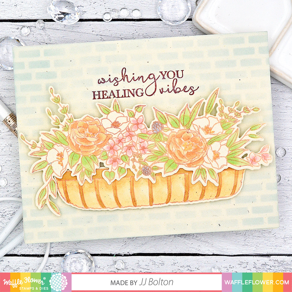 Waffle Flower Brick Wall Stencil - Crafty Meraki