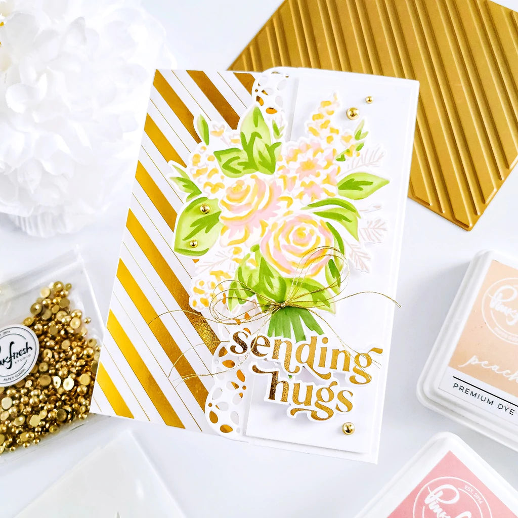 Pinkfresh Studio Joyful bouquet stencil - Crafty Meraki