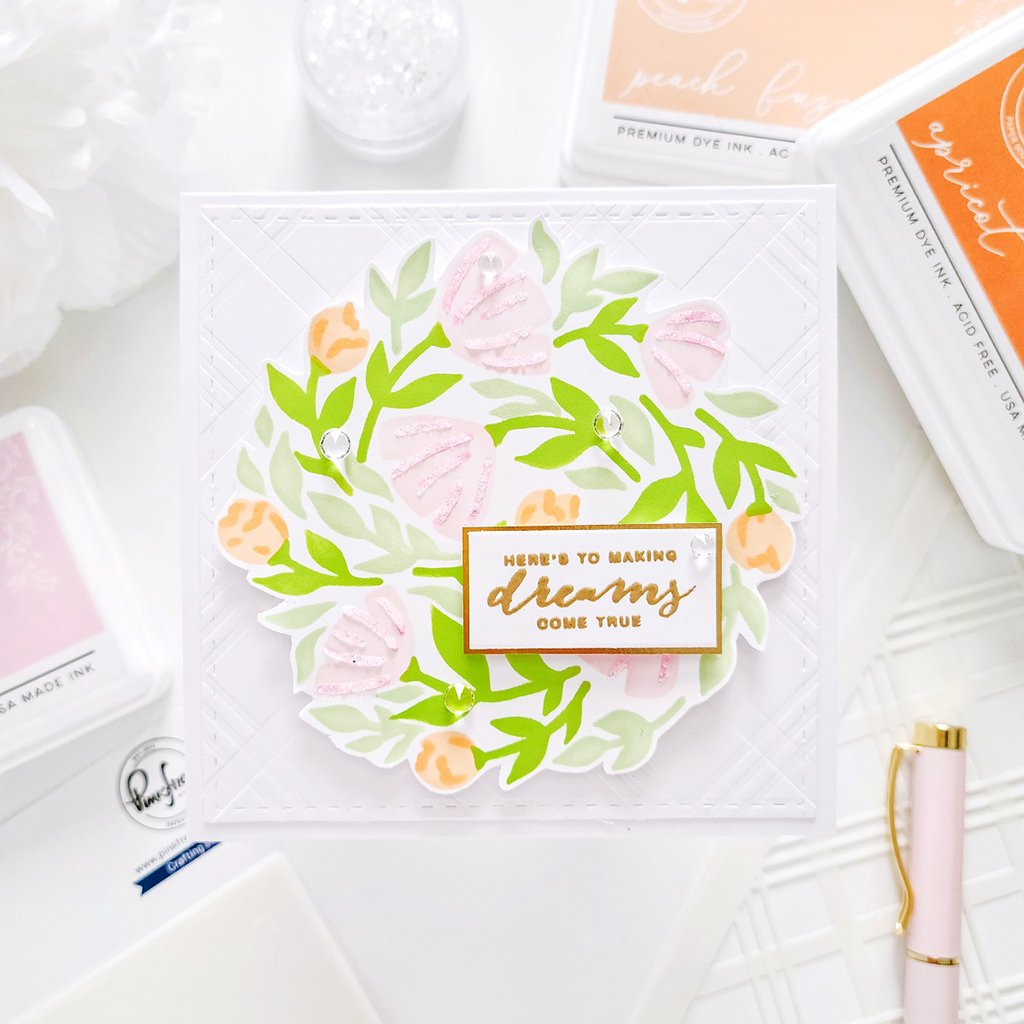 Pinkfresh Studio Floral Print Circle Layered Stencil set - Crafty Meraki