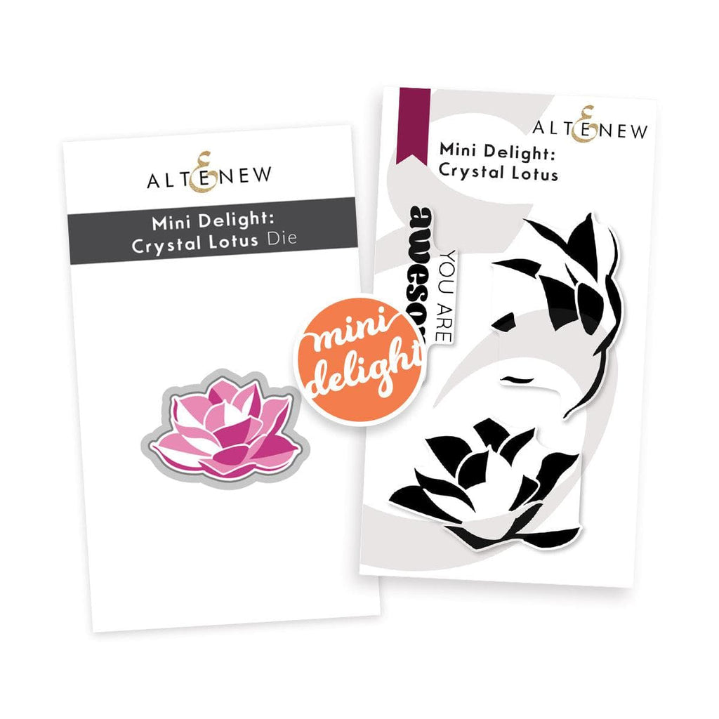 Altenew Mini Delight: Crystal Lotus Stamp & Die Set for Cardmaking
