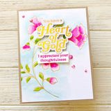 pinkfresh studio Folk Floral Stem hot foil - Crafty Meraki