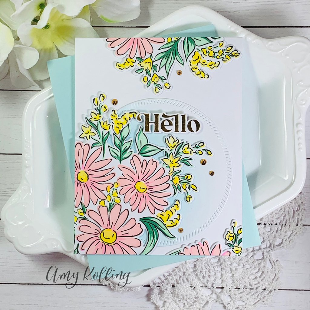 Pinkfresh Studio Floral Bunch layering stencil set - Crafty Meraki