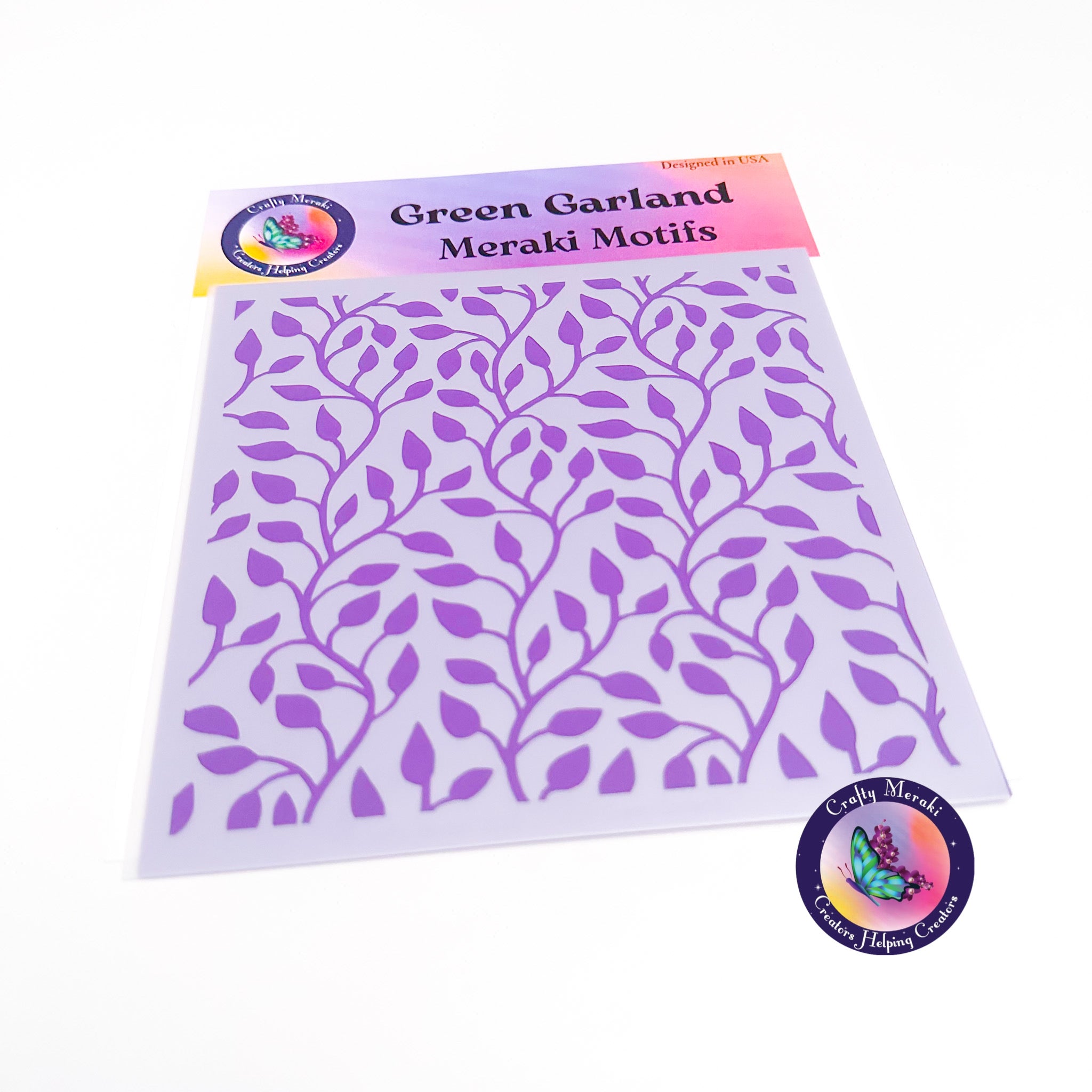 Crafty Meraki Green Garland Stencil