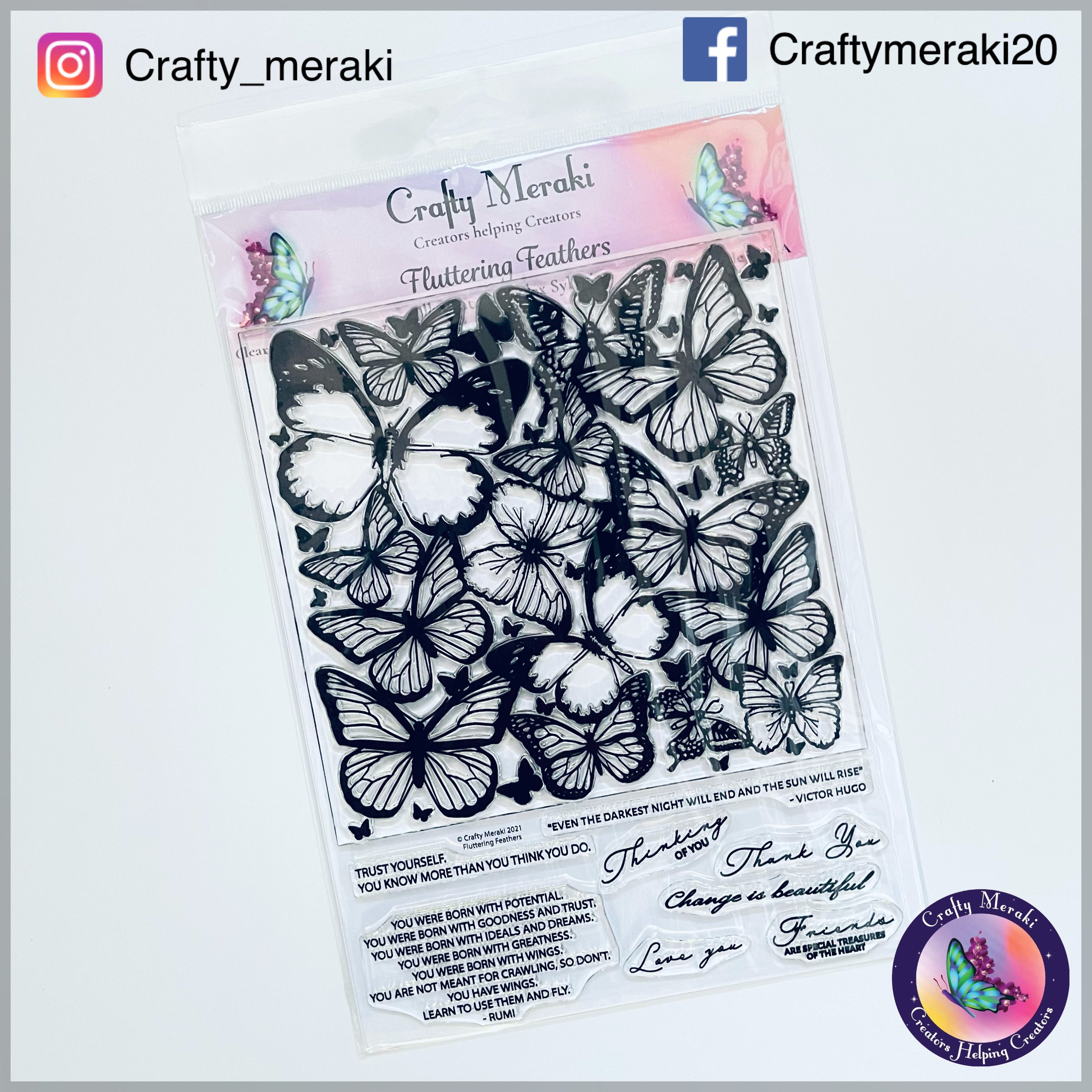 Crafty Meraki Fluttering Feathers Stamp set - Crafty Meraki