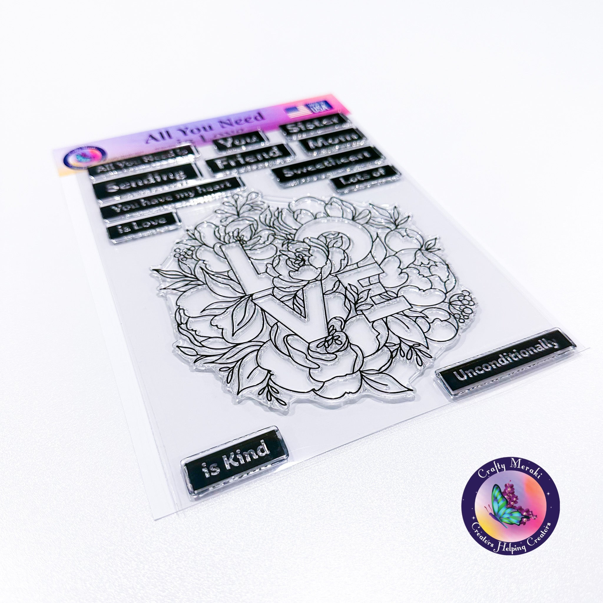 Crafty Meraki All You Need is Love Stamp set - Crafty Meraki