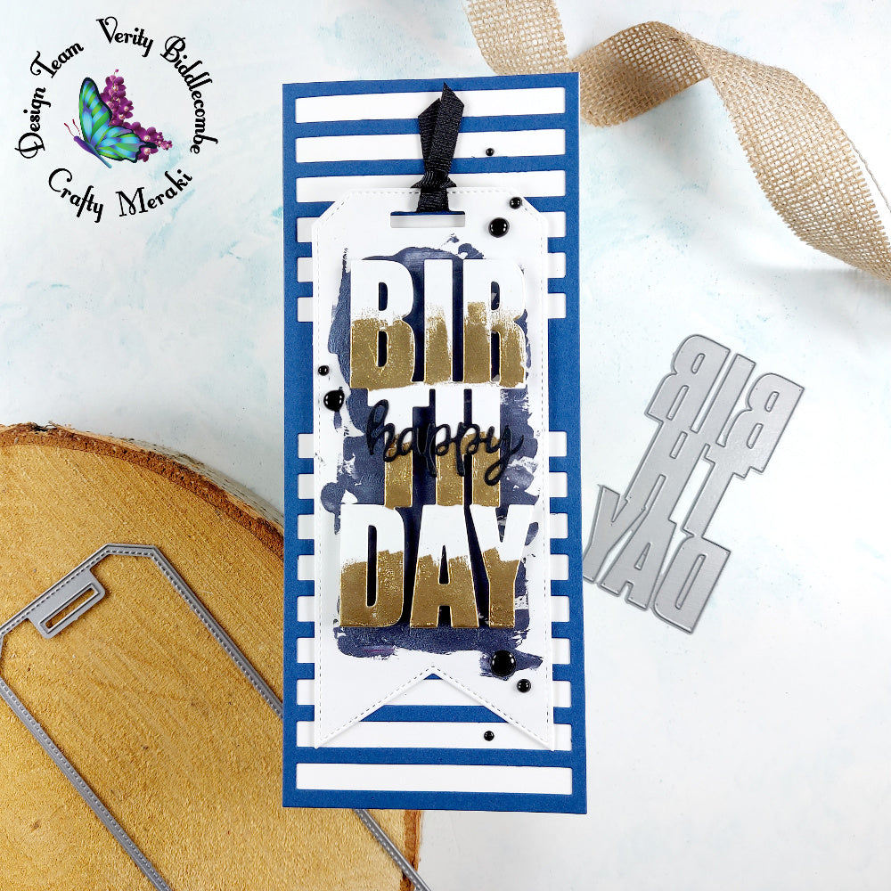 Crafty Meraki Birthday Slimline Tag die - Crafty Meraki