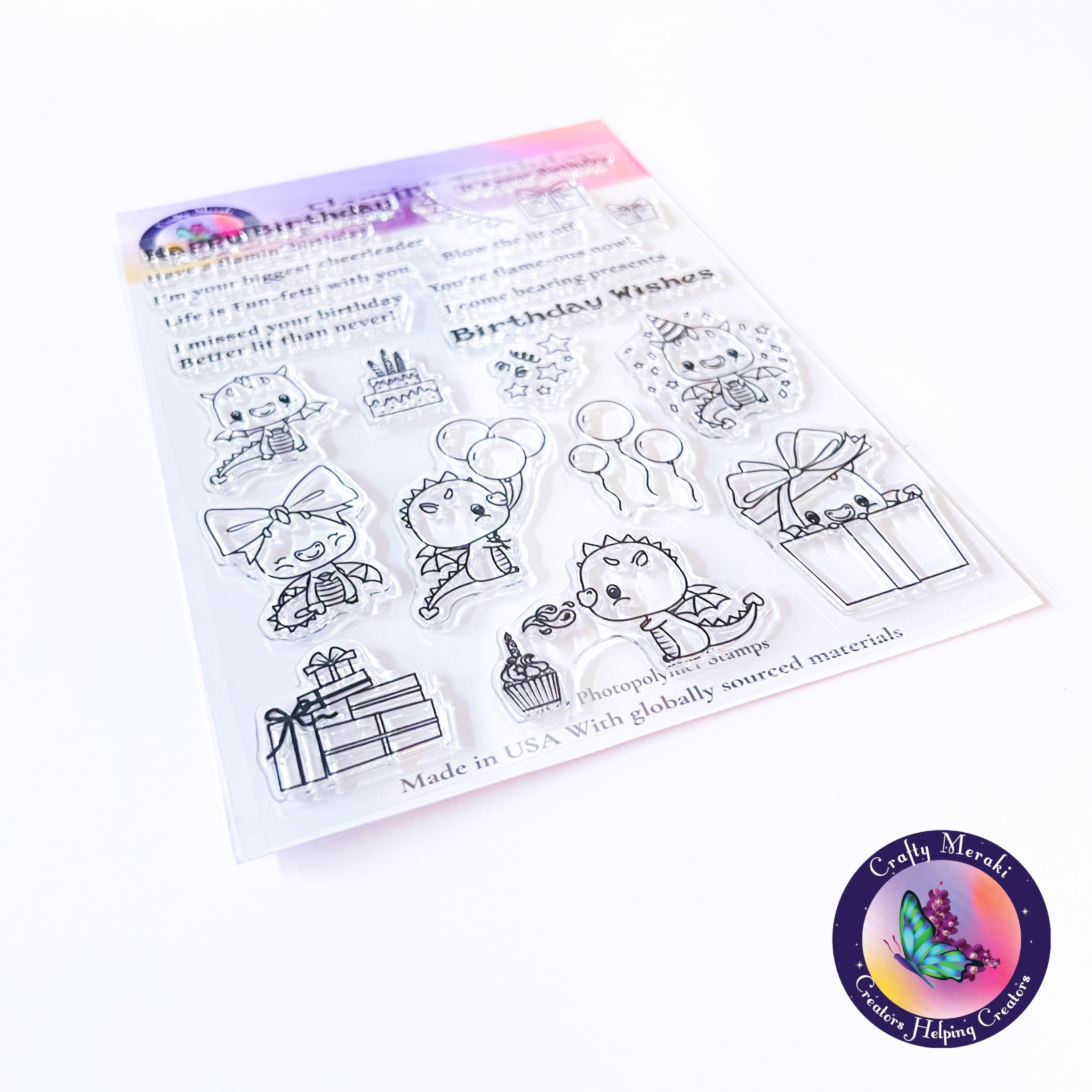 Crafty Meraki Flamin' Birthday Stamp set - Crafty Meraki