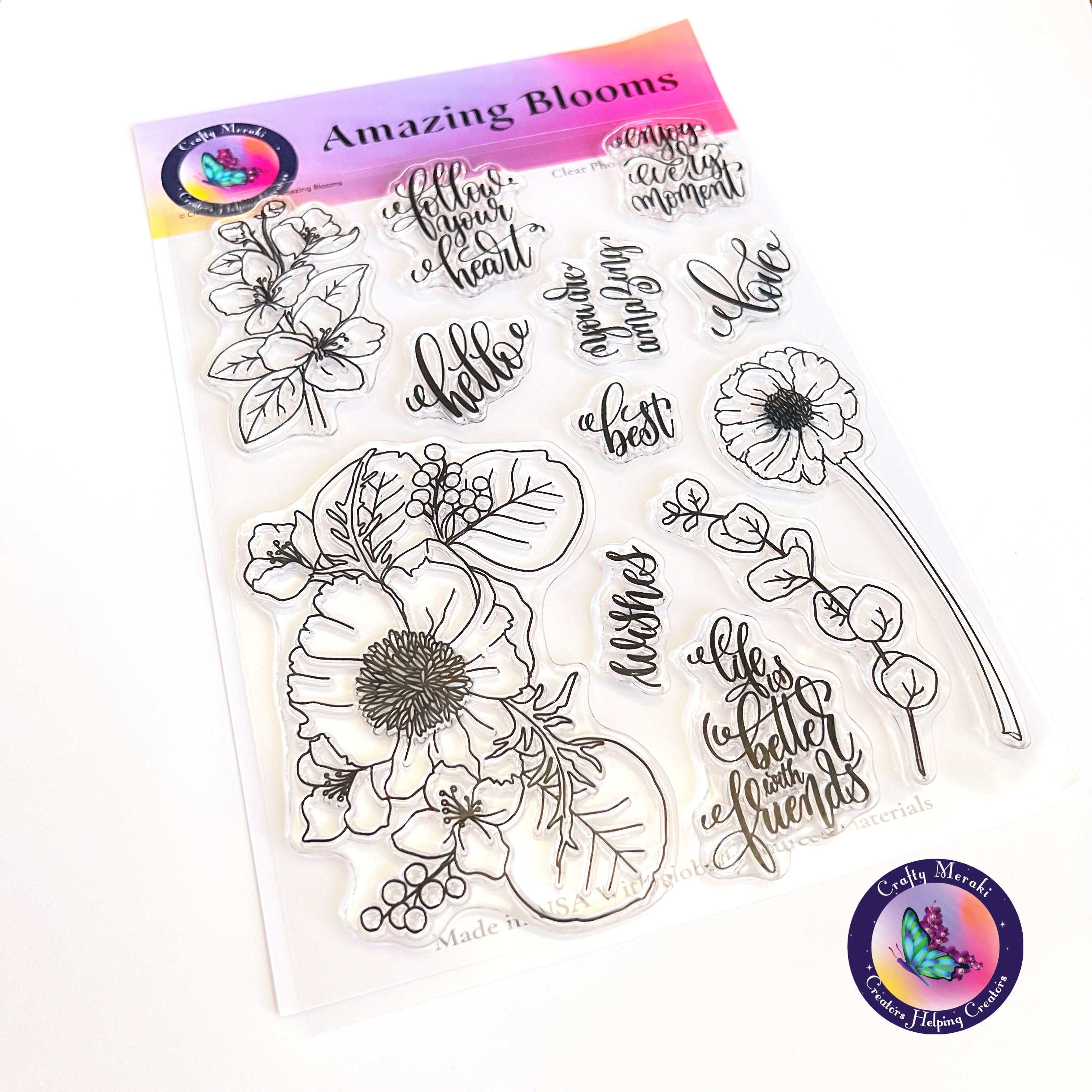 Crafty Meraki Amazing Blooms Stamp set - Crafty Meraki