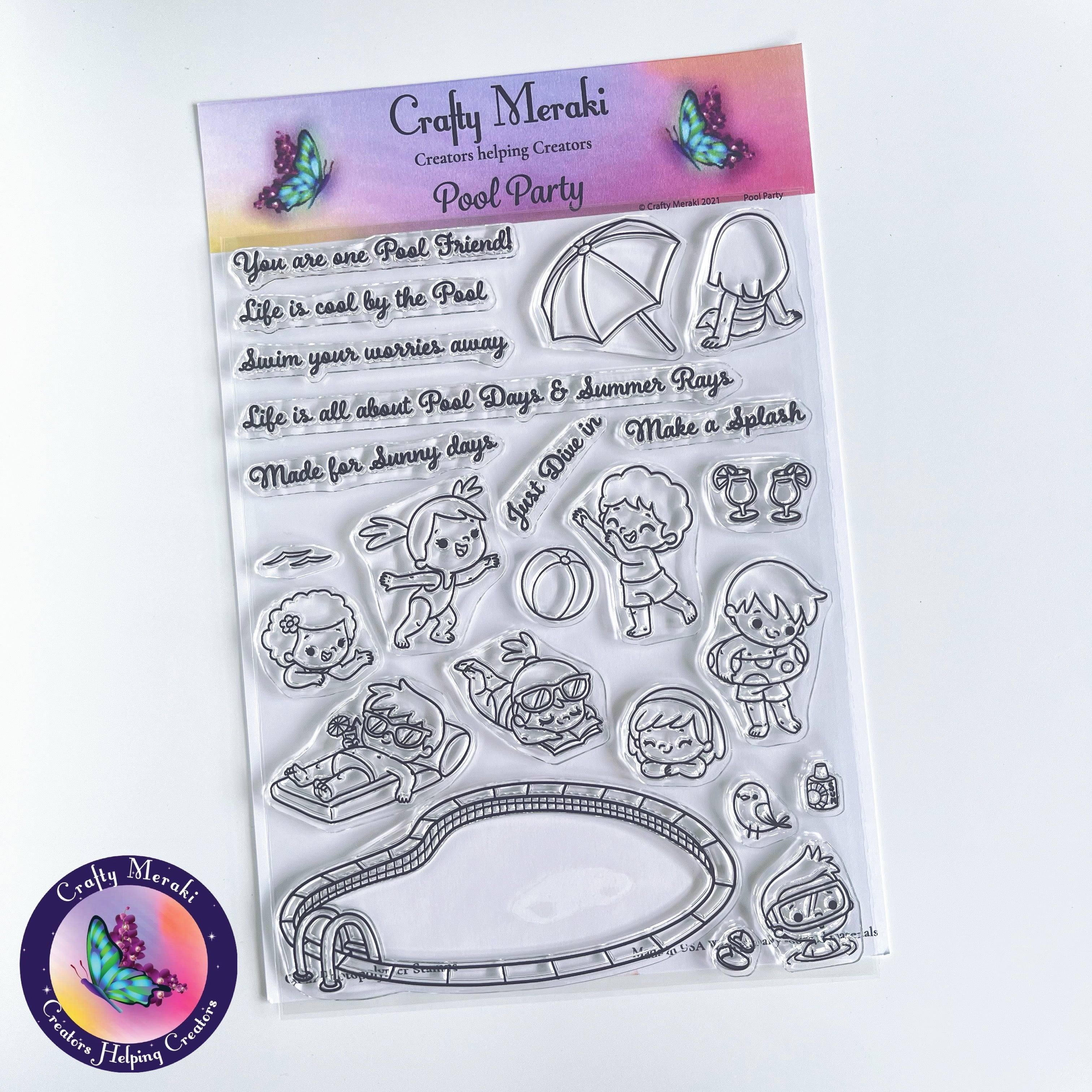 Crafty Meraki Pool Party stamp set - Crafty Meraki
