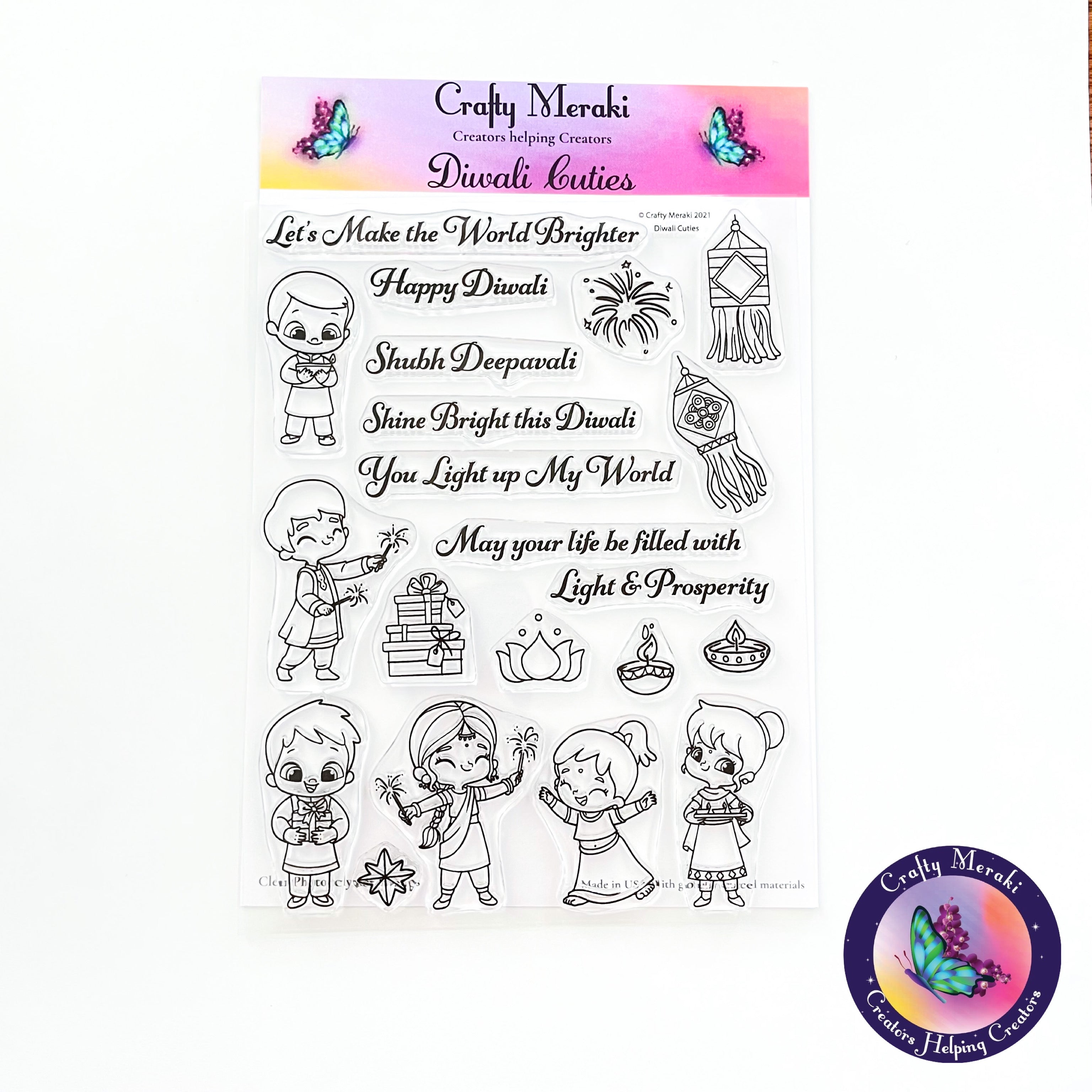Crafty Meraki Diwali Cuties Stamp Set - Crafty Meraki