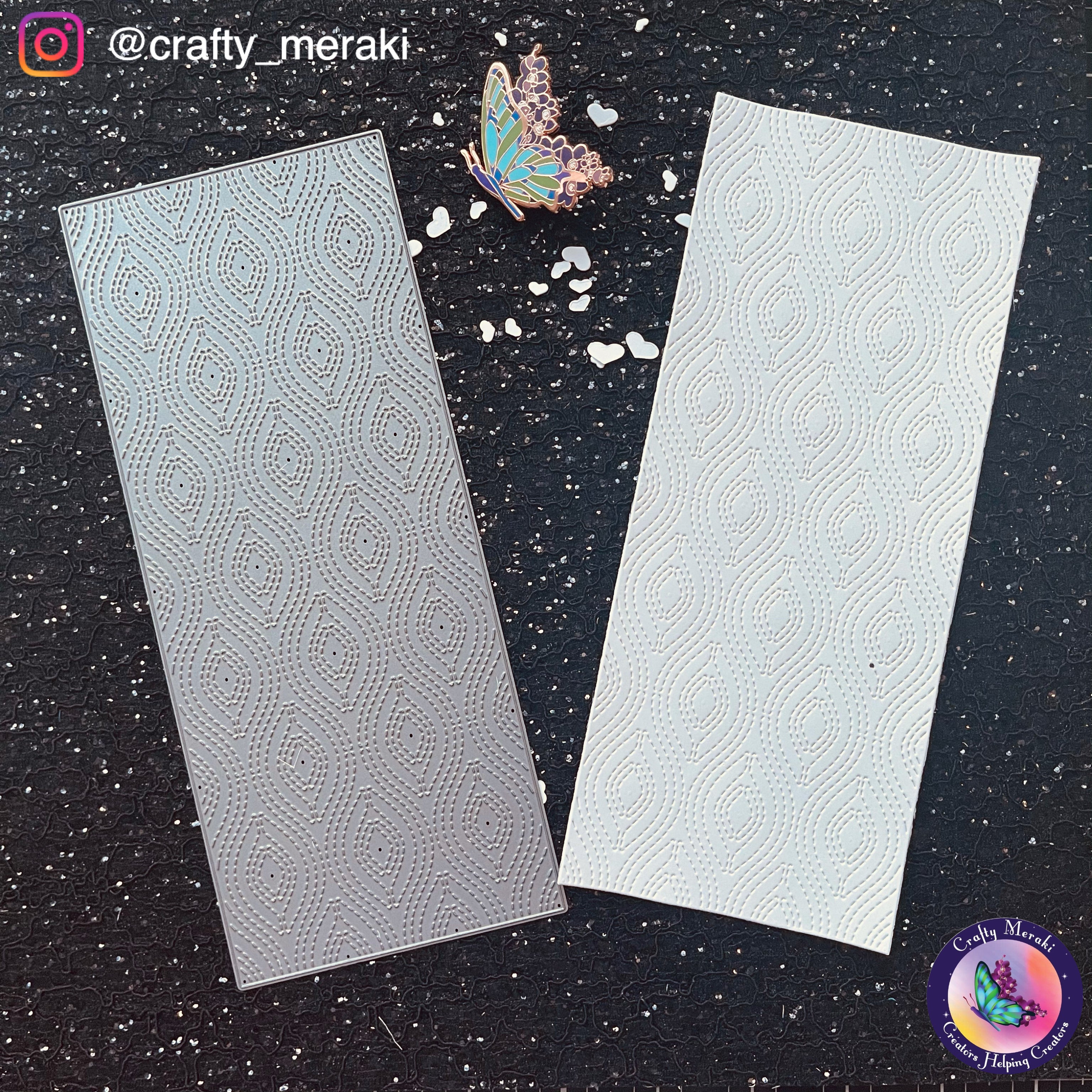 Crafty Meraki Dancing Feathers Slimline die - Crafty Meraki