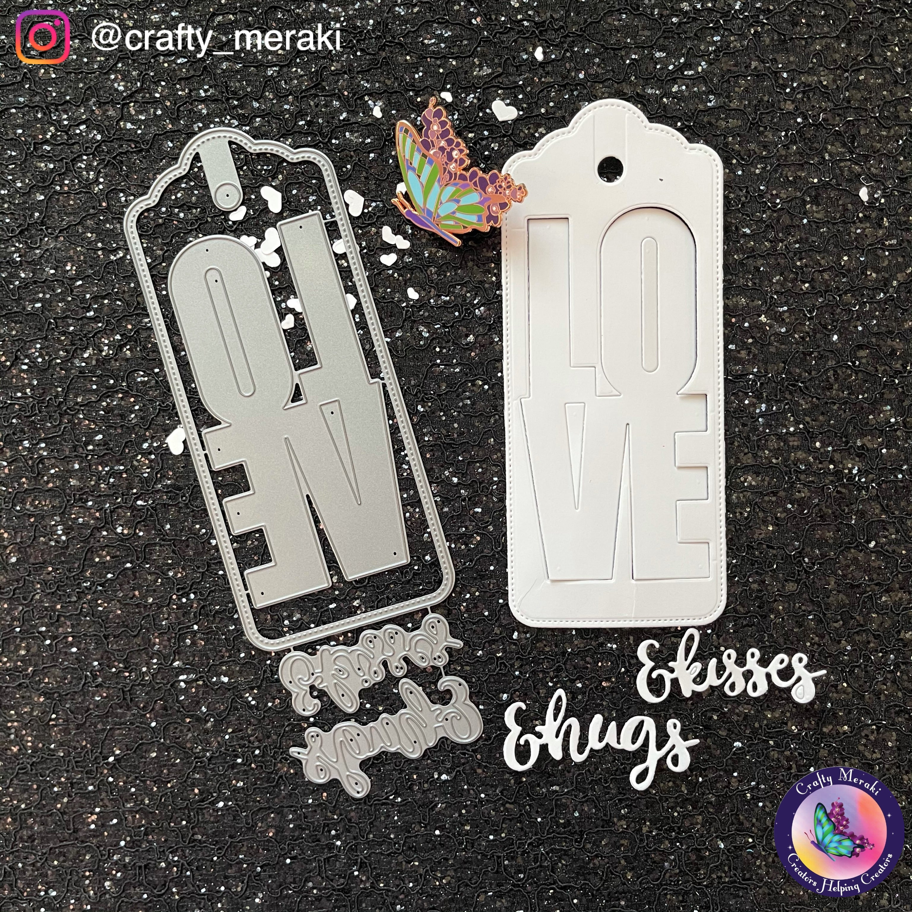 Crafty Meraki Love Slimline Tag die - Crafty Meraki