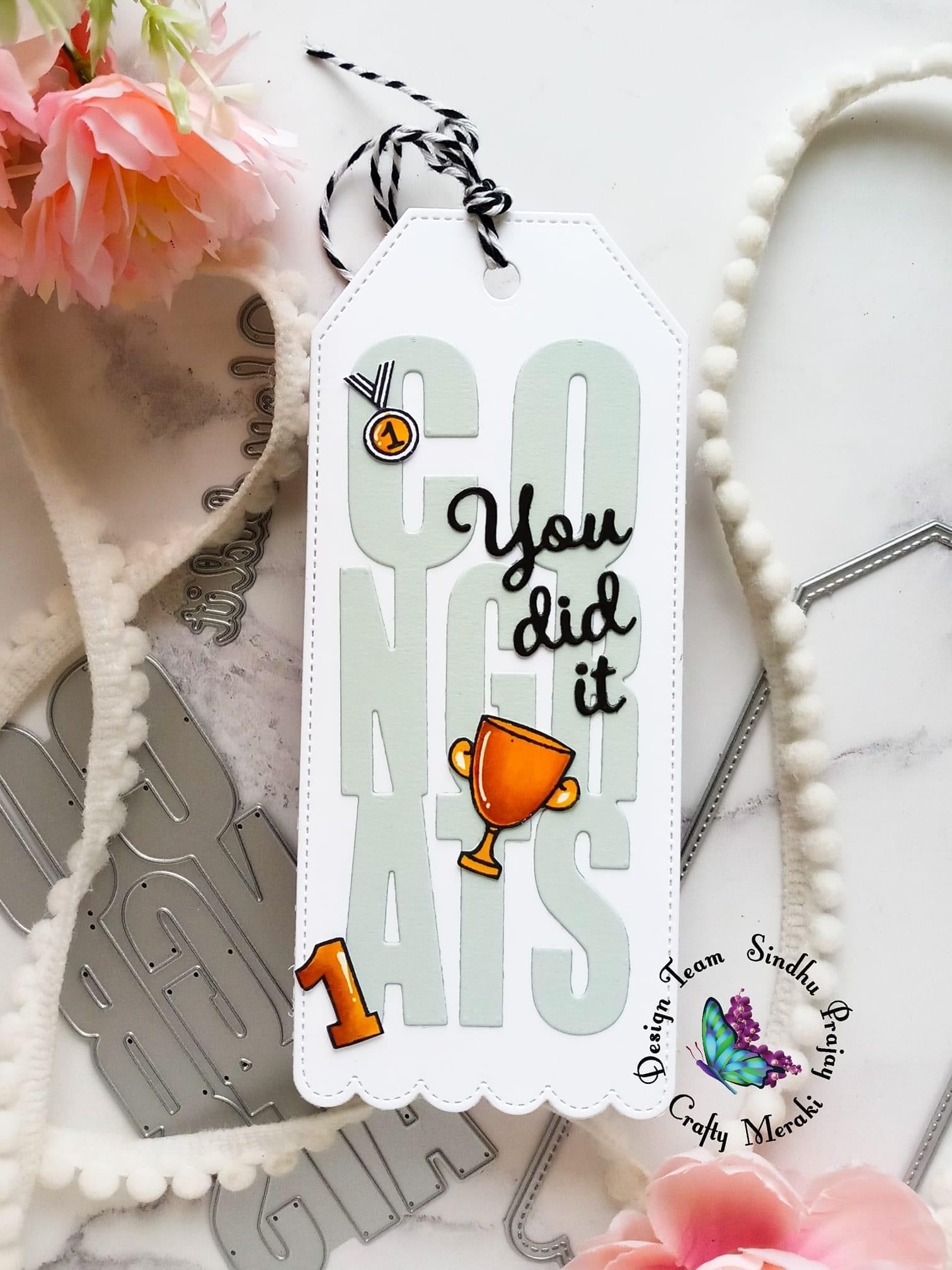 Crafty Meraki Congrats Slimline Tag die - Crafty Meraki