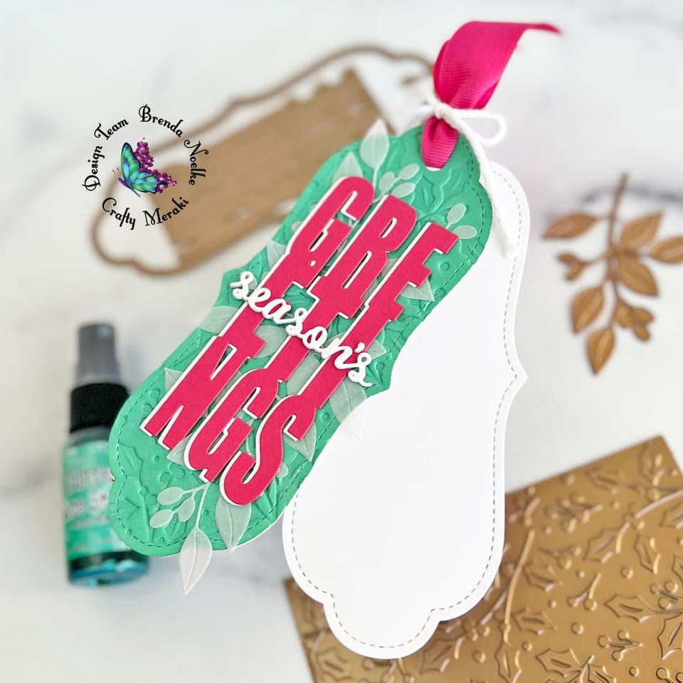 Crafty Meraki Greetings Slimline Tag die - Crafty Meraki