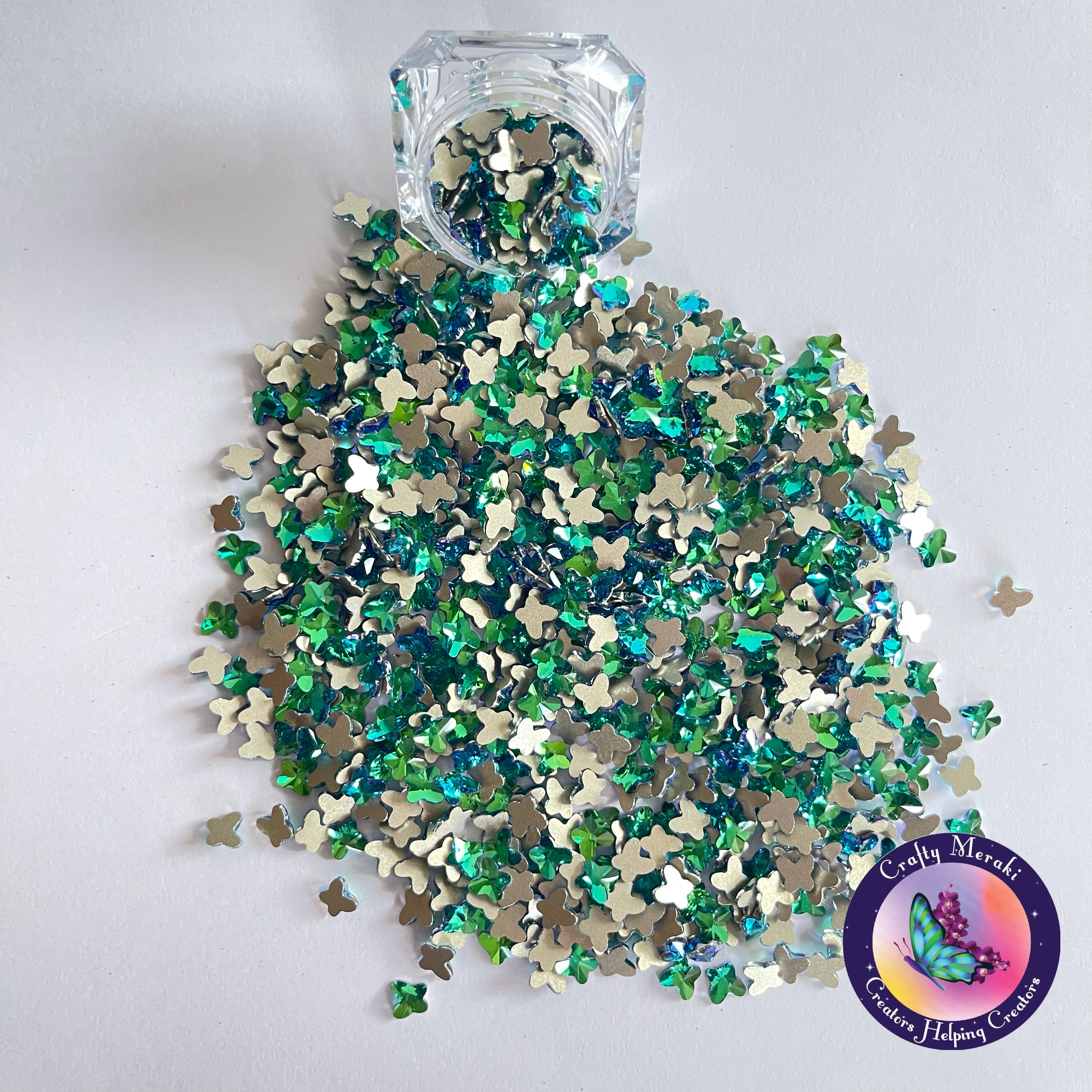 Meraki Sparkle - Green Butterfly Gems - Crafty Meraki