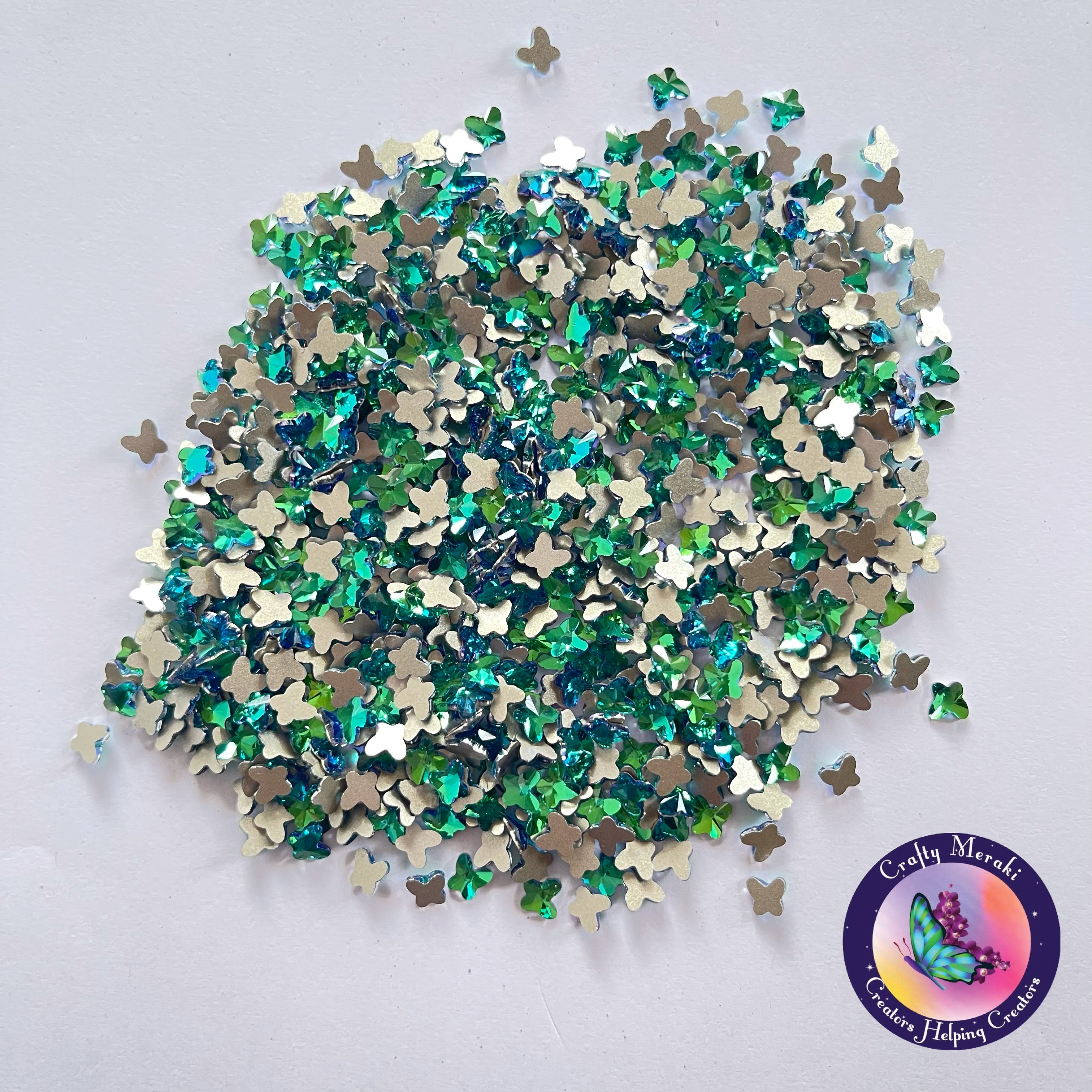 Meraki Sparkle - Green Butterfly Gems - Crafty Meraki