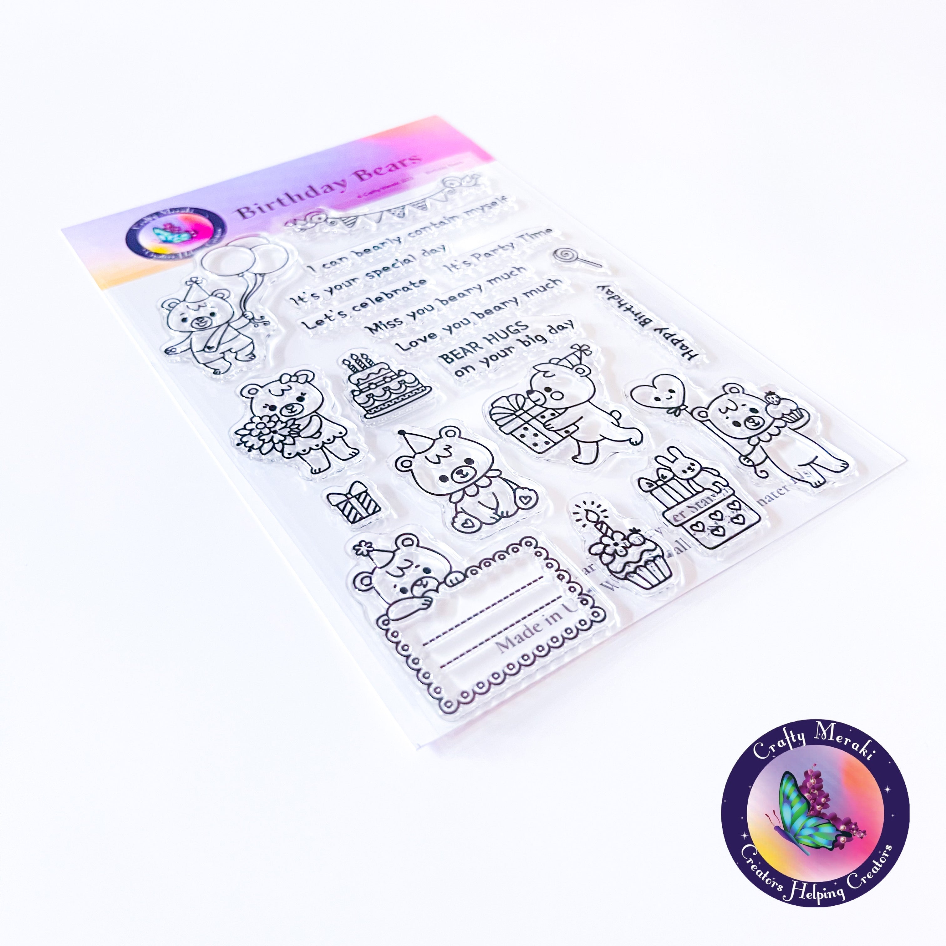 Crafty Meraki Birthday Bears Stamp set - Crafty Meraki