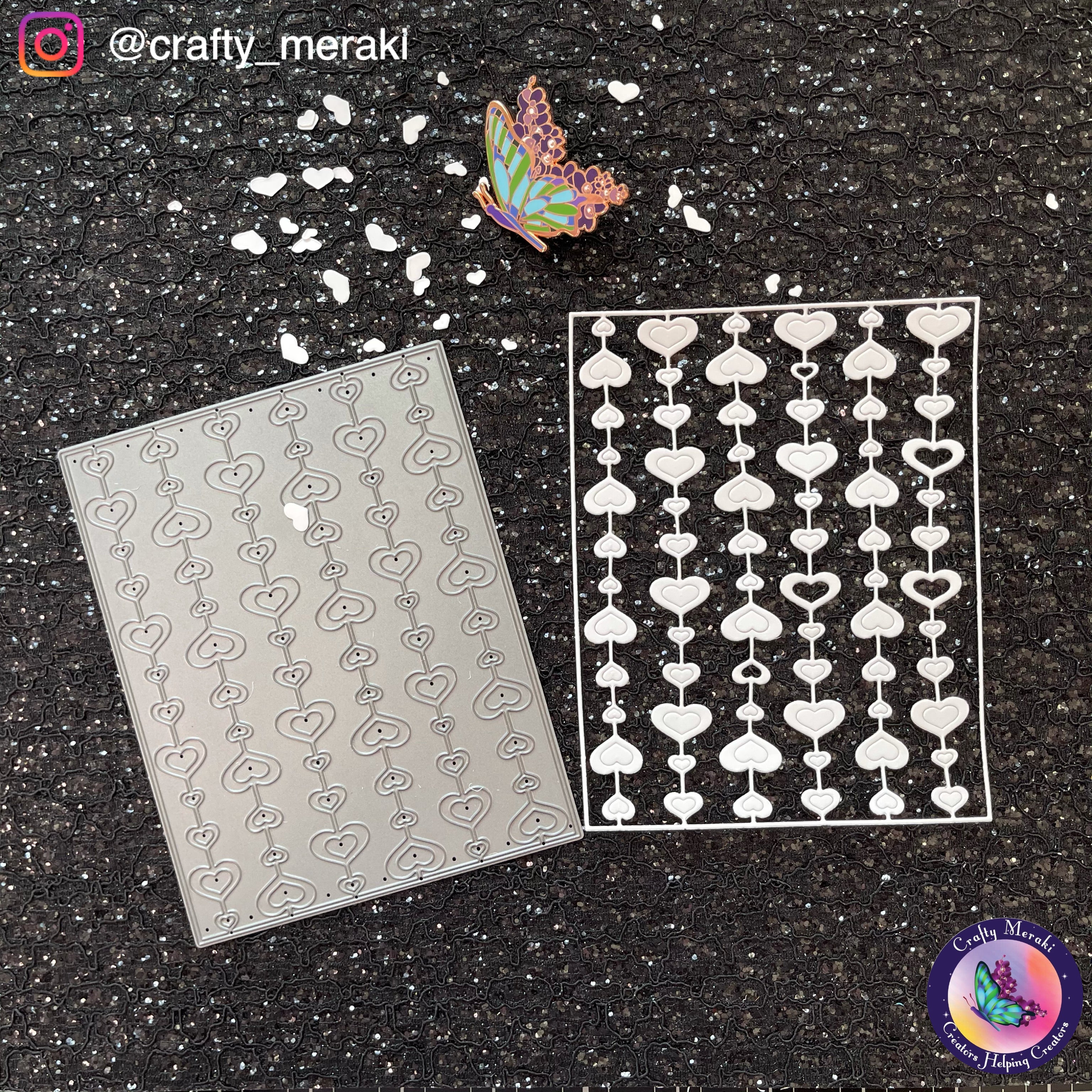 Crafty Meraki Eccentric Hearts background die - Crafty Meraki