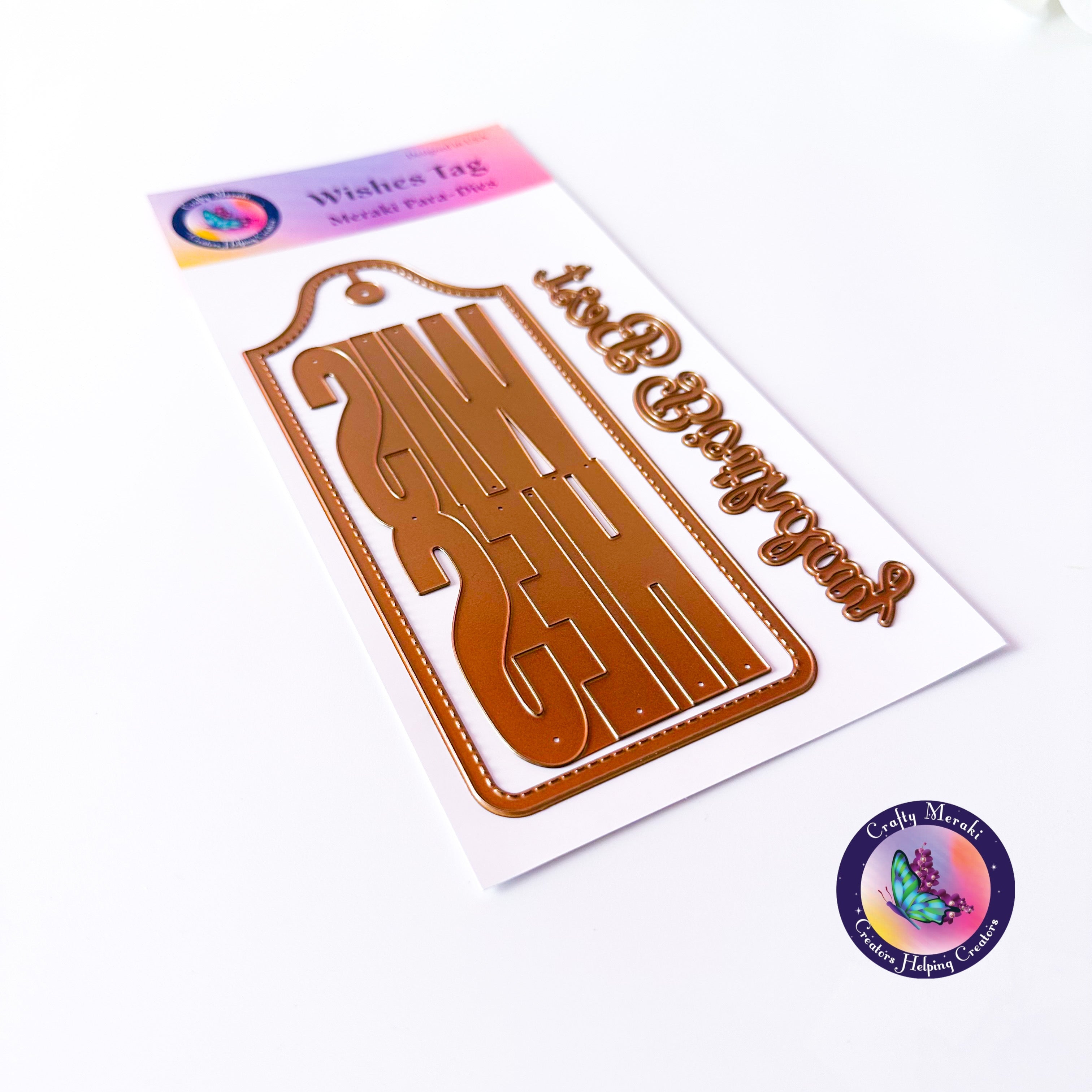 Crafty Meraki Wishes Slimline Tag die - Crafty Meraki