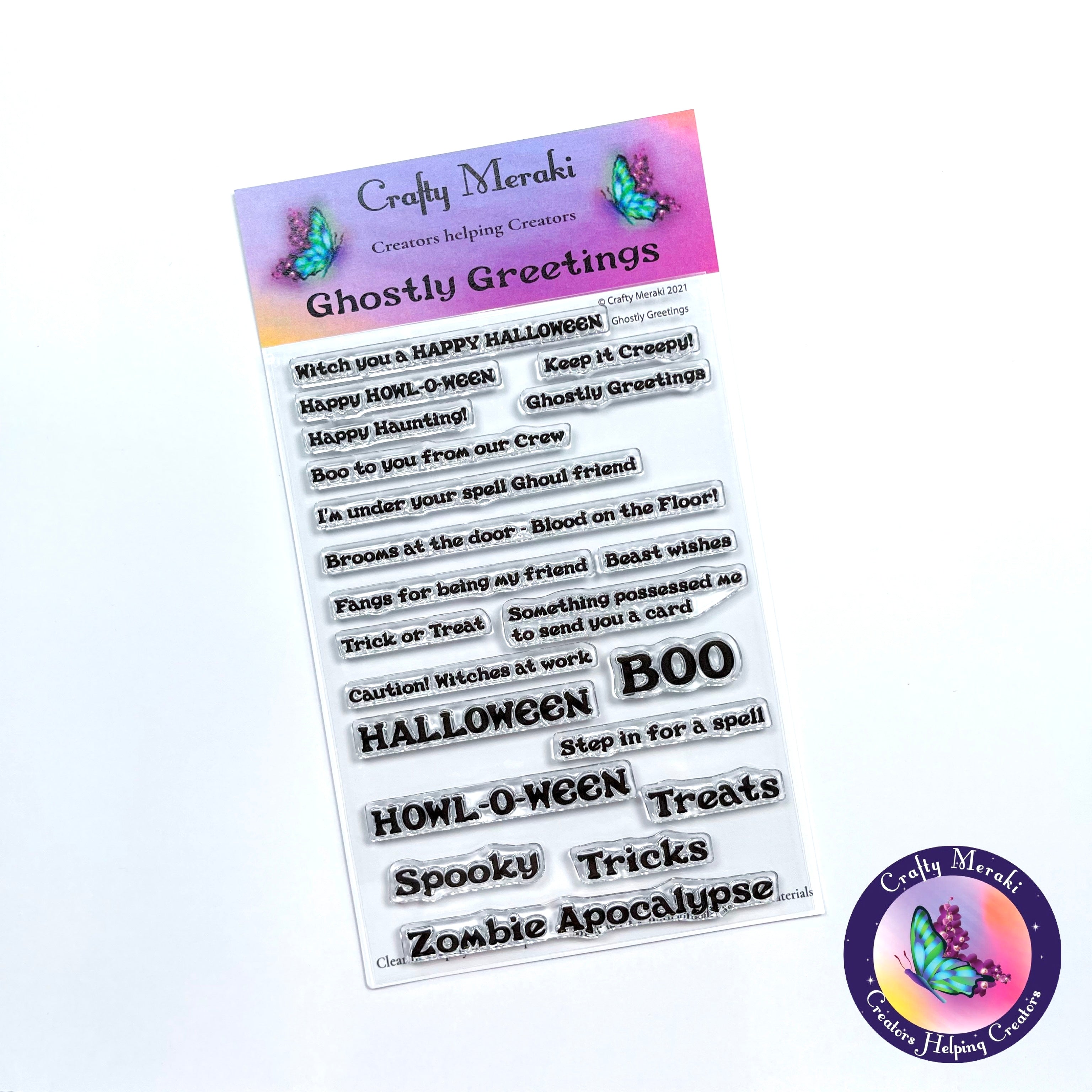 Crafty Meraki Ghostly Greetings Stamp Set - Crafty Meraki