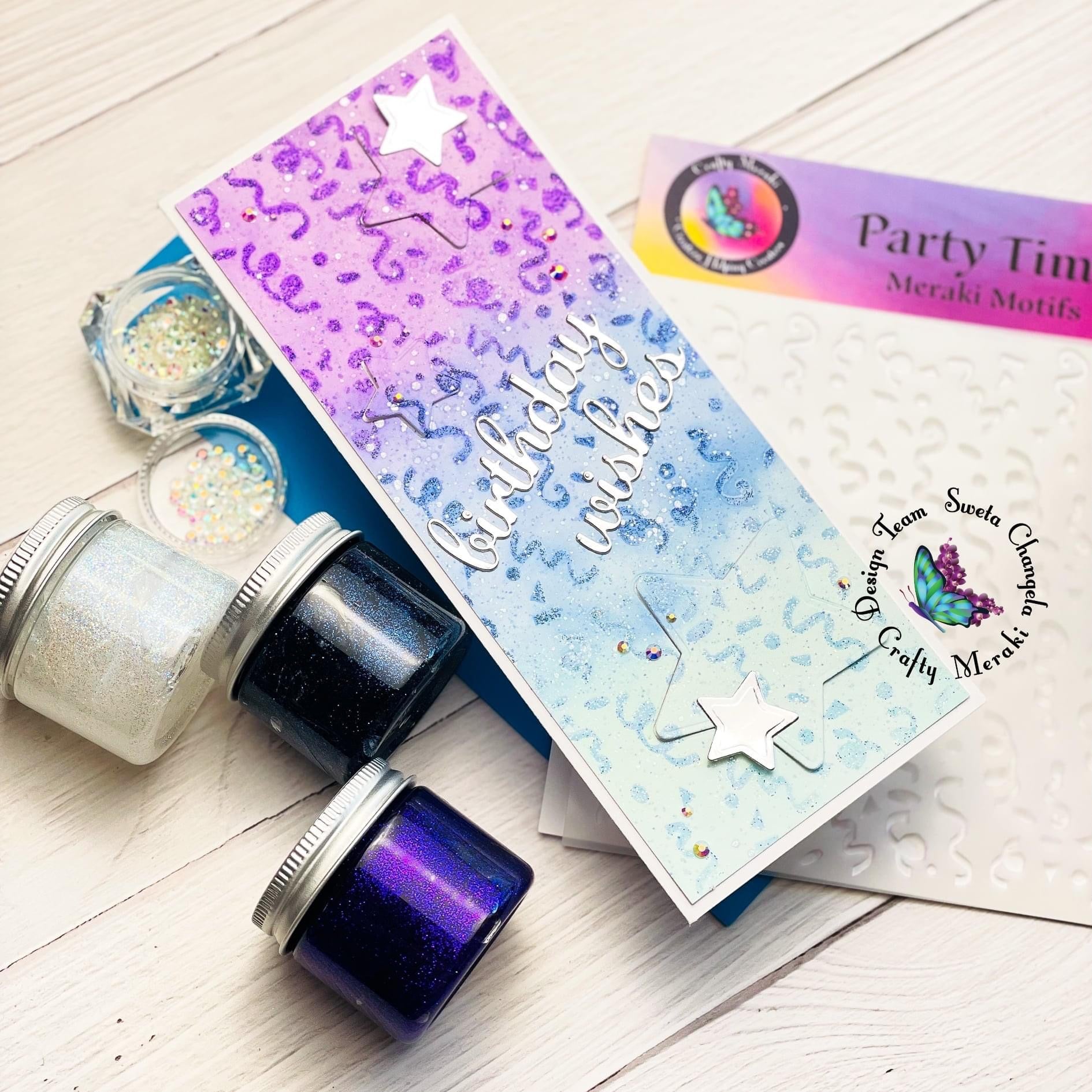 Crafty Meraki Party Time Stencil - Crafty Meraki