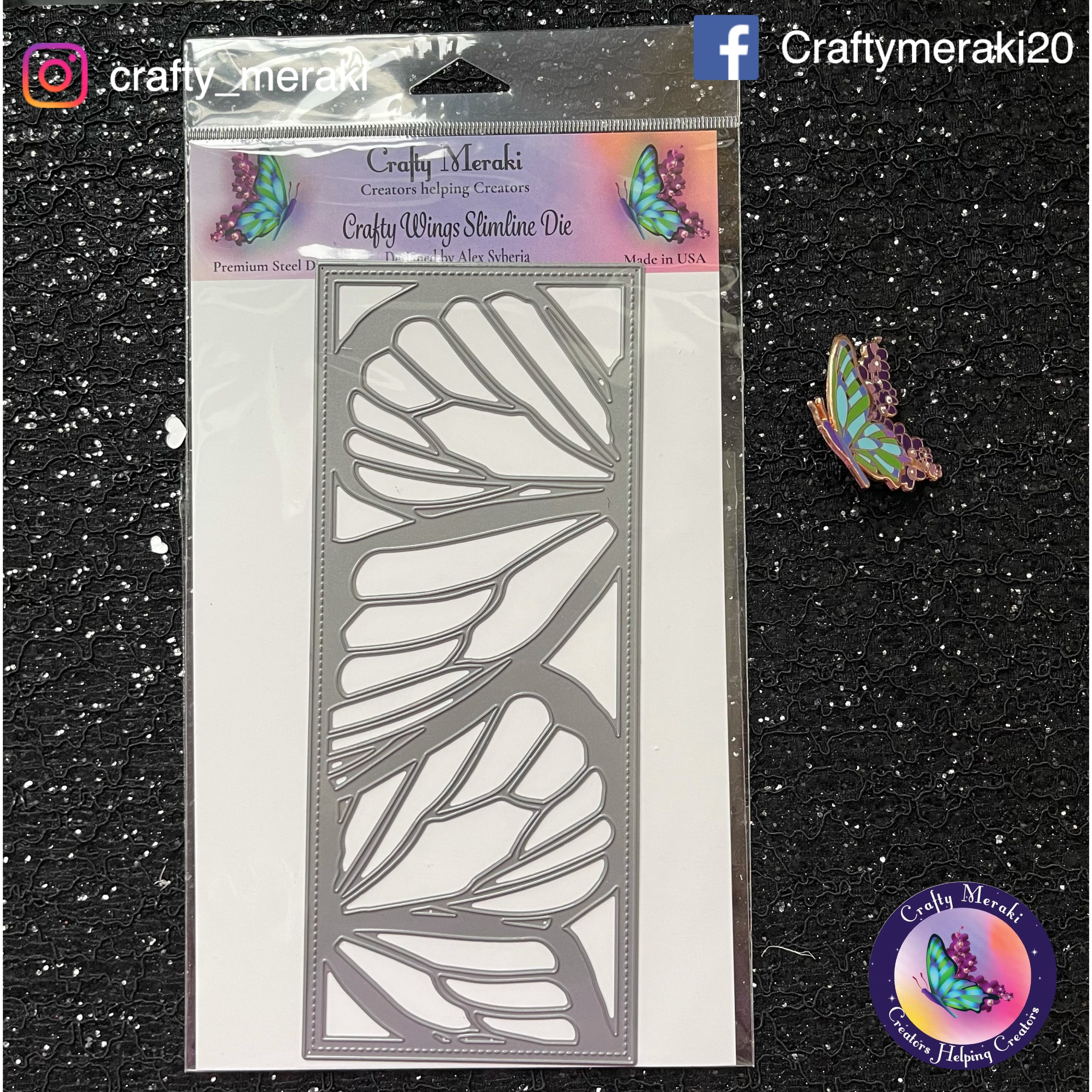 Crafty Meraki Crafty Wings Slimline die - Crafty Meraki