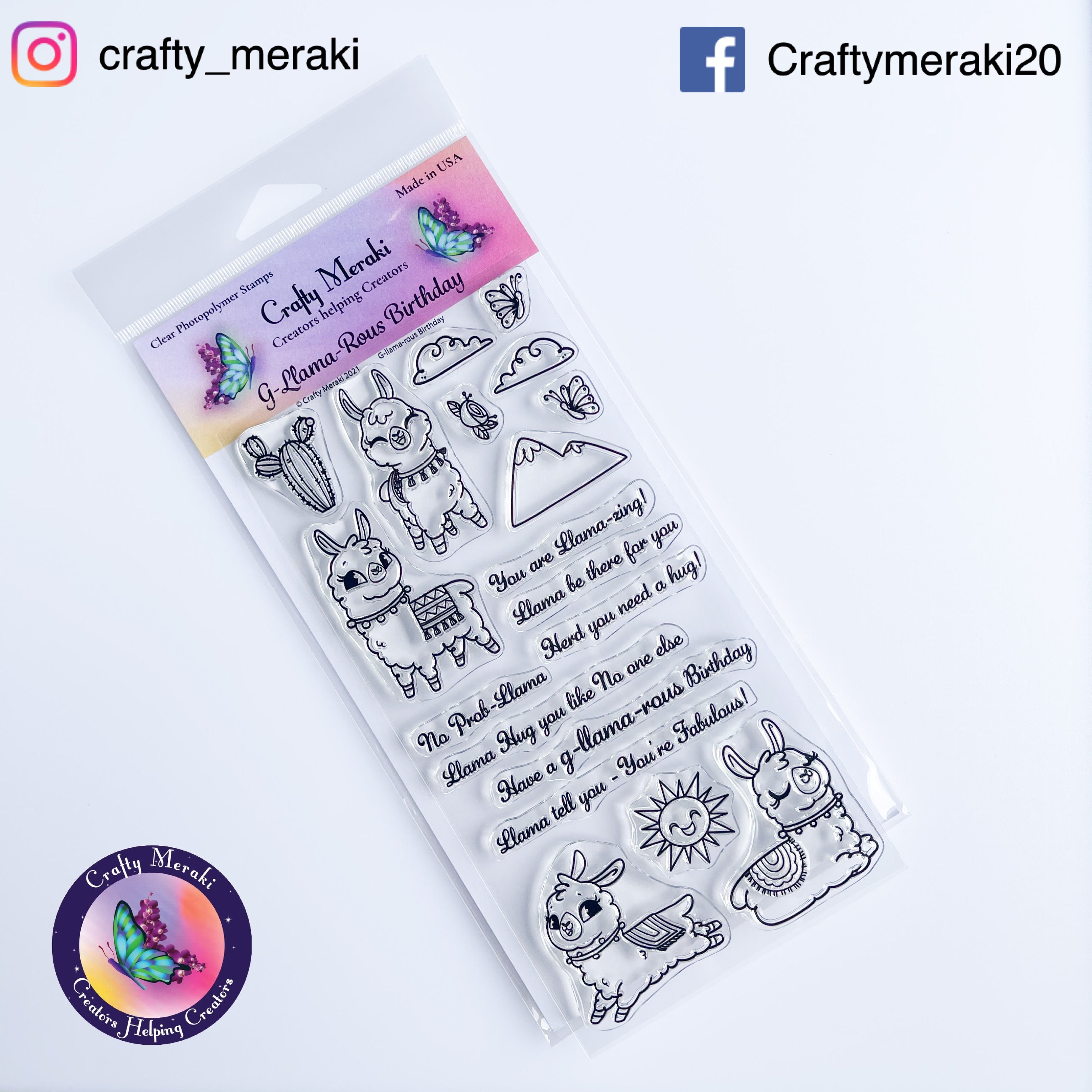 Crafty Meraki G-Llama-rous Birthday Stamp set - Crafty Meraki