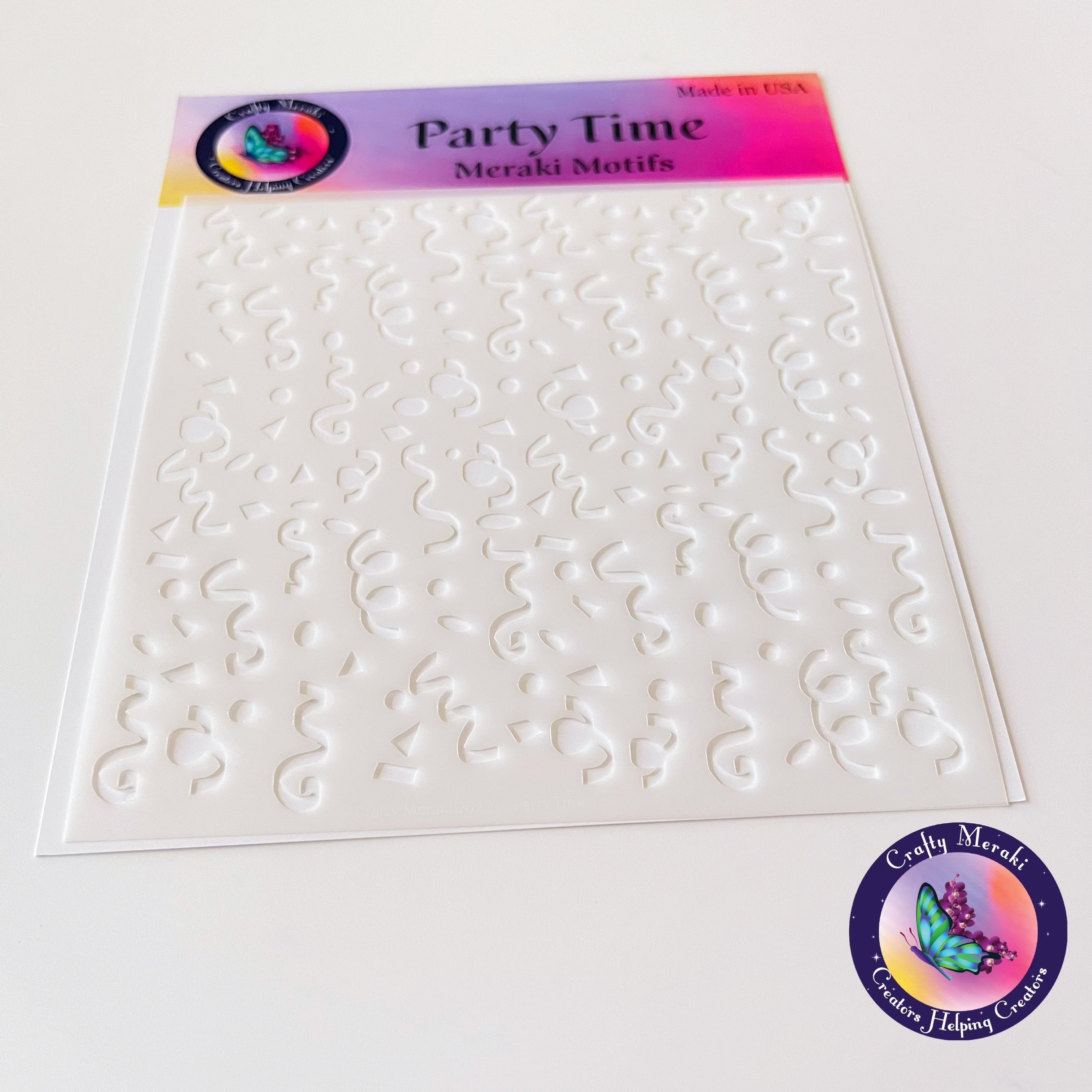 Crafty Meraki Party Time Stencil - Crafty Meraki