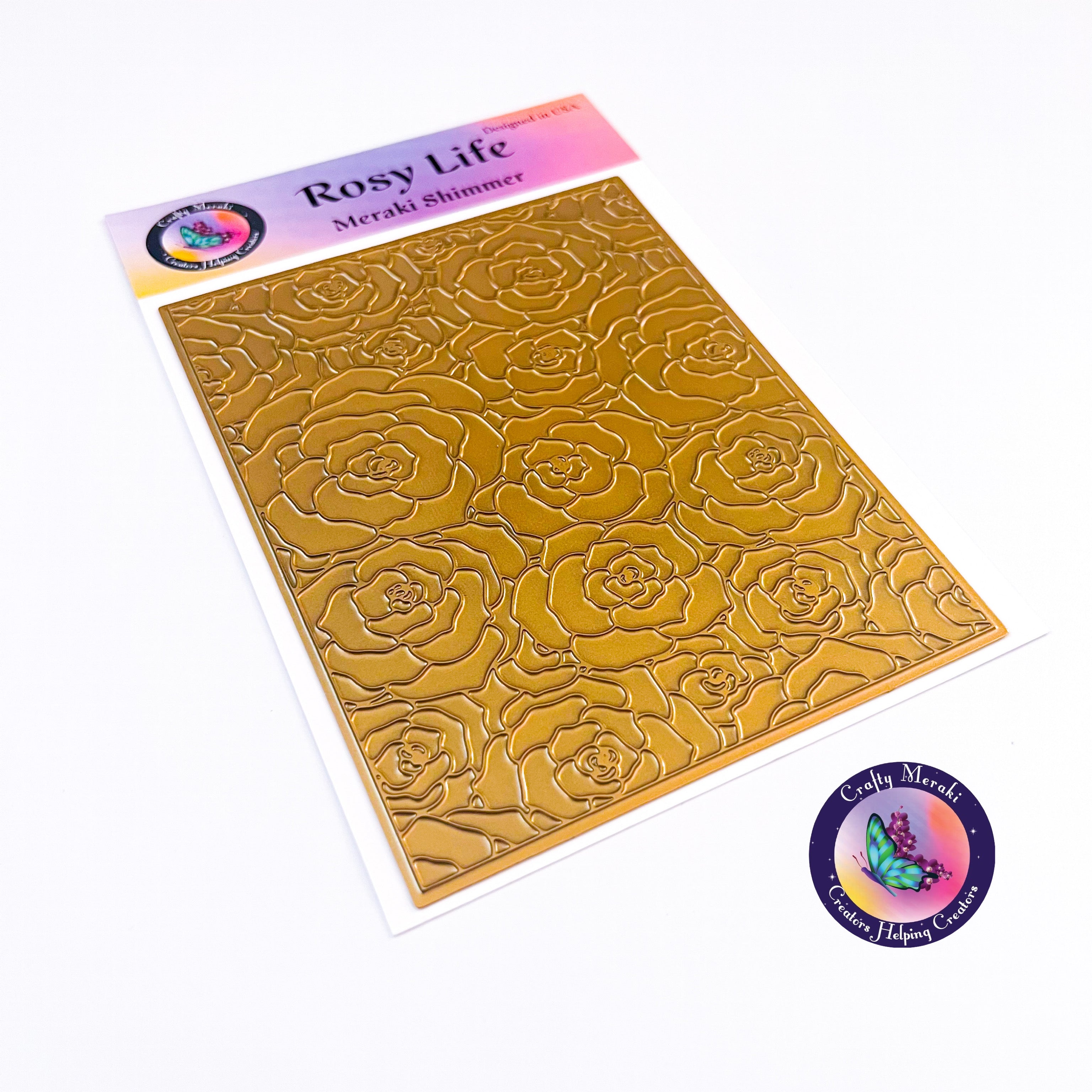 Crafty Meraki Rosy Life Hot Foil plate - Crafty Meraki