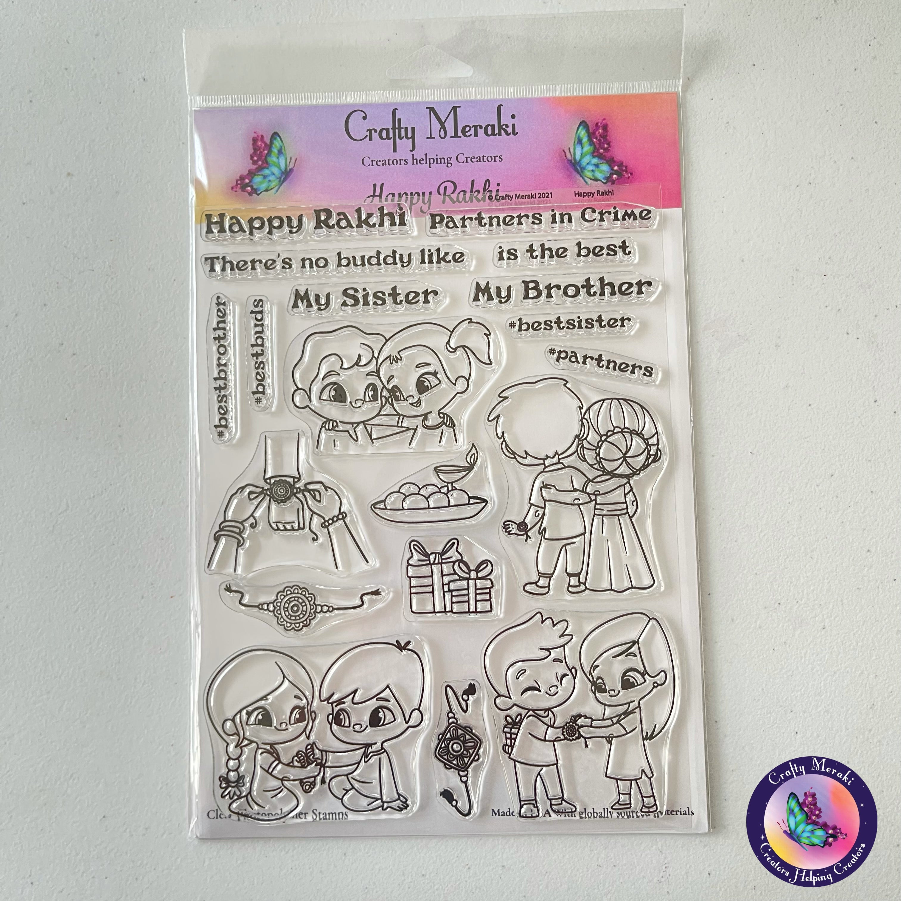 Crafty Meraki Happy Rakhi stamp set - Crafty Meraki