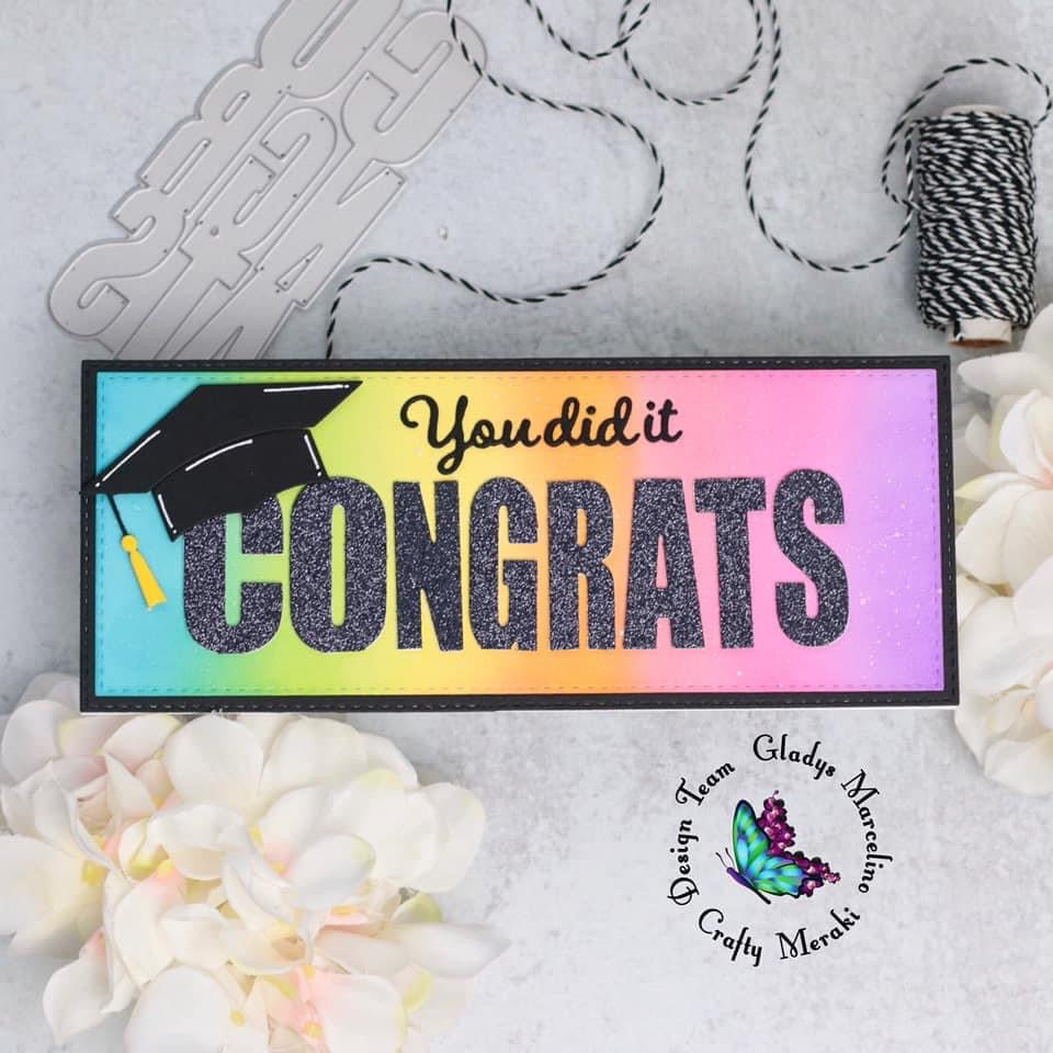 Crafty Meraki Congrats Slimline Tag Meraki Para-dies - Crafty Meraki