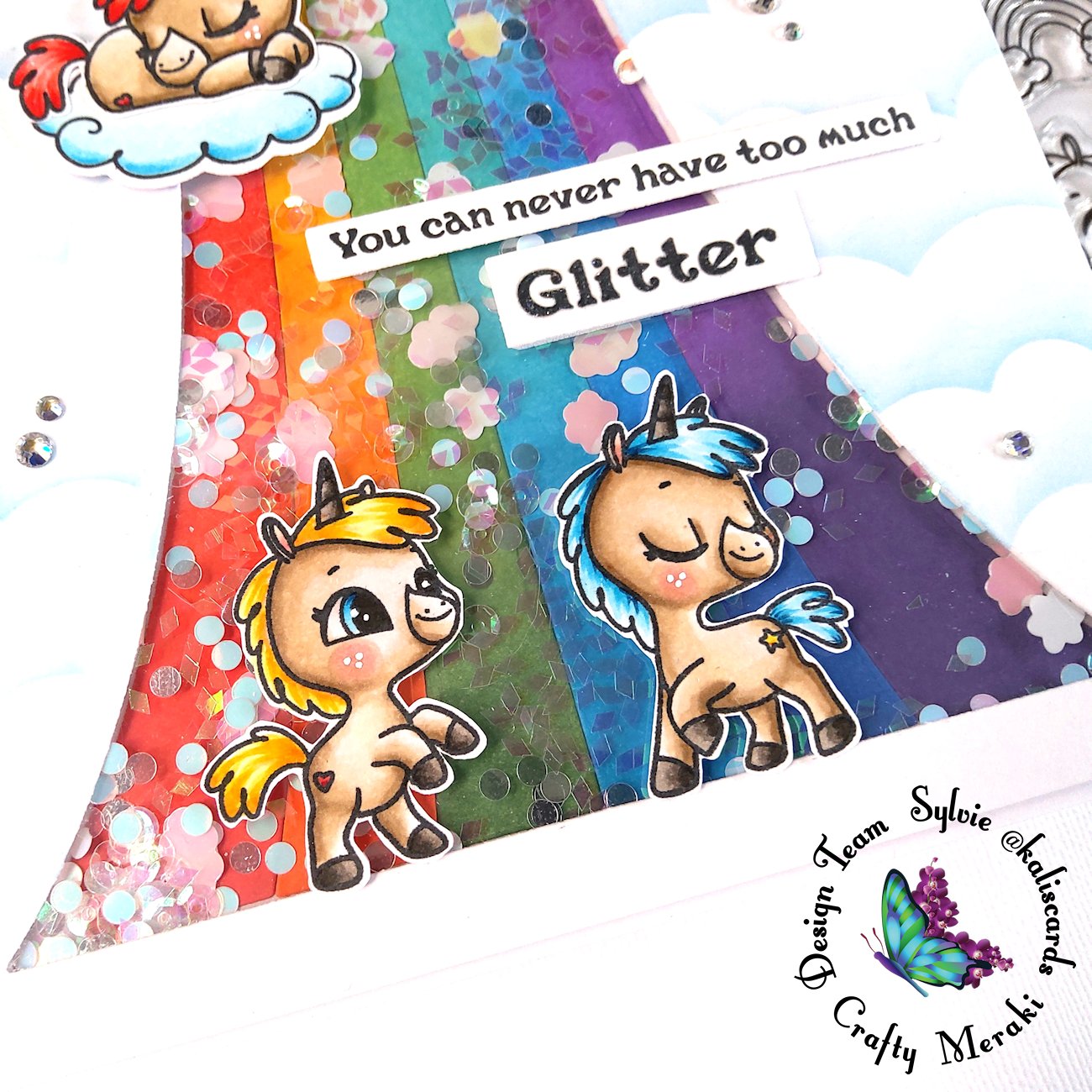 Never too much glitter by Sylvie @Kaliscards